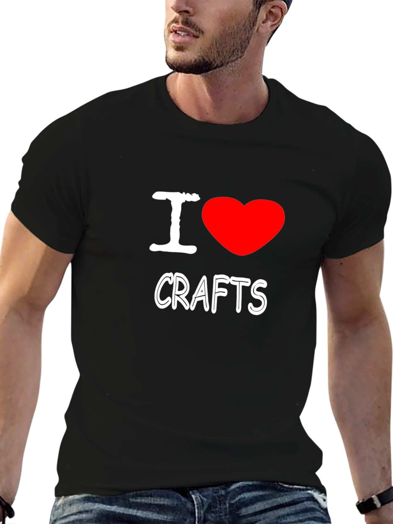 I Heart Crafts Black T-Shirt - Creative Hobby Apparel