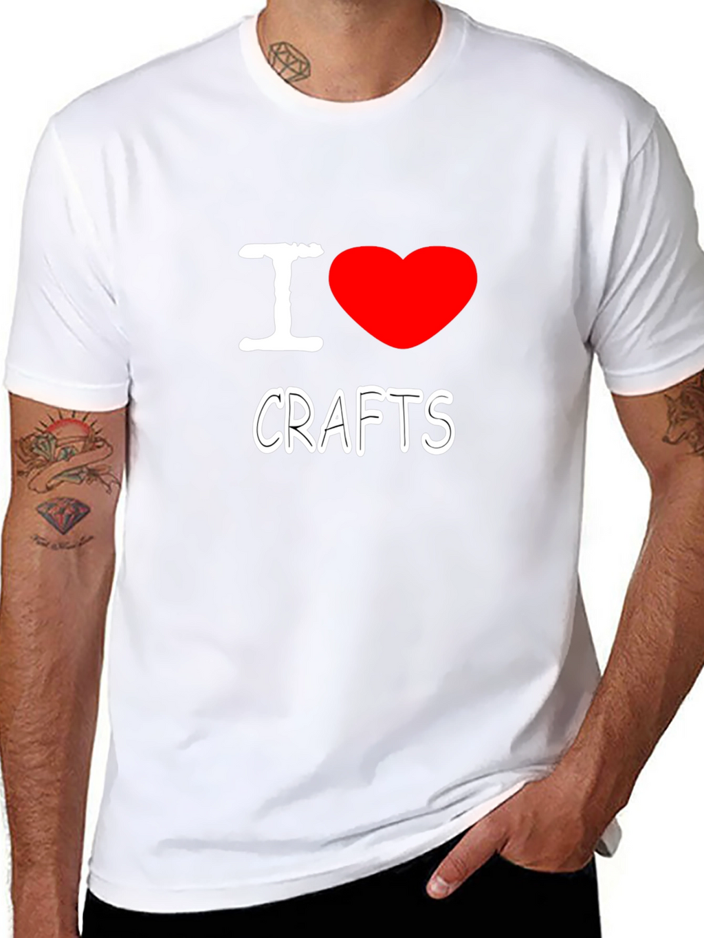 I Heart Crafts Black T-Shirt - Creative Hobby Apparel