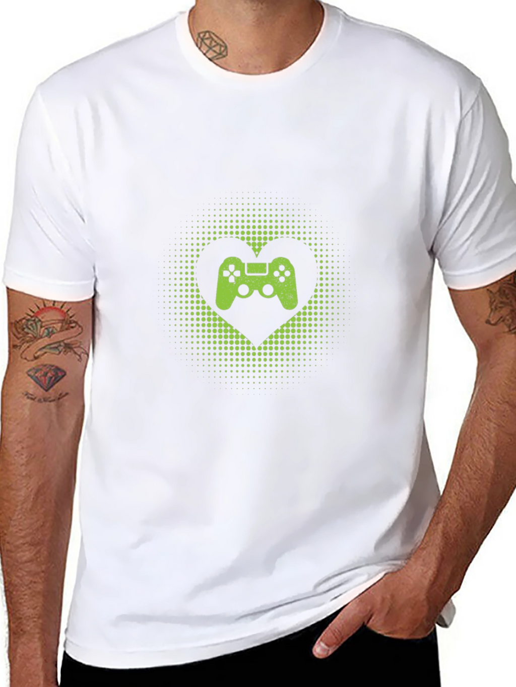 Gamer Heart T-Shirt - Black Cotton Graphic Tee