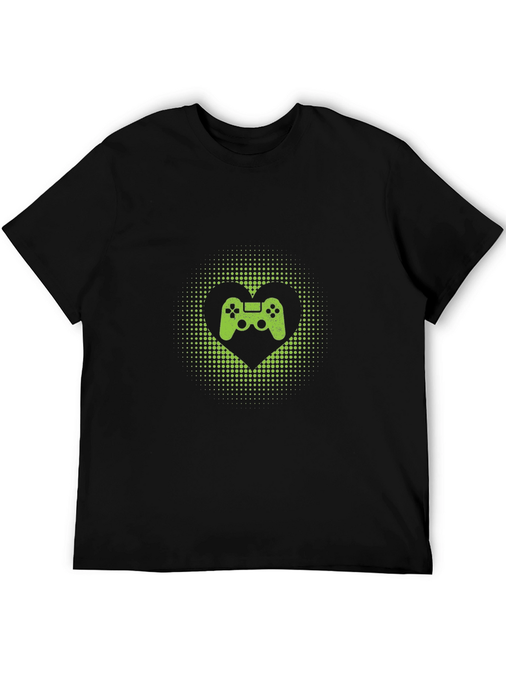 Gamer Heart T-Shirt - Black Cotton Graphic Tee