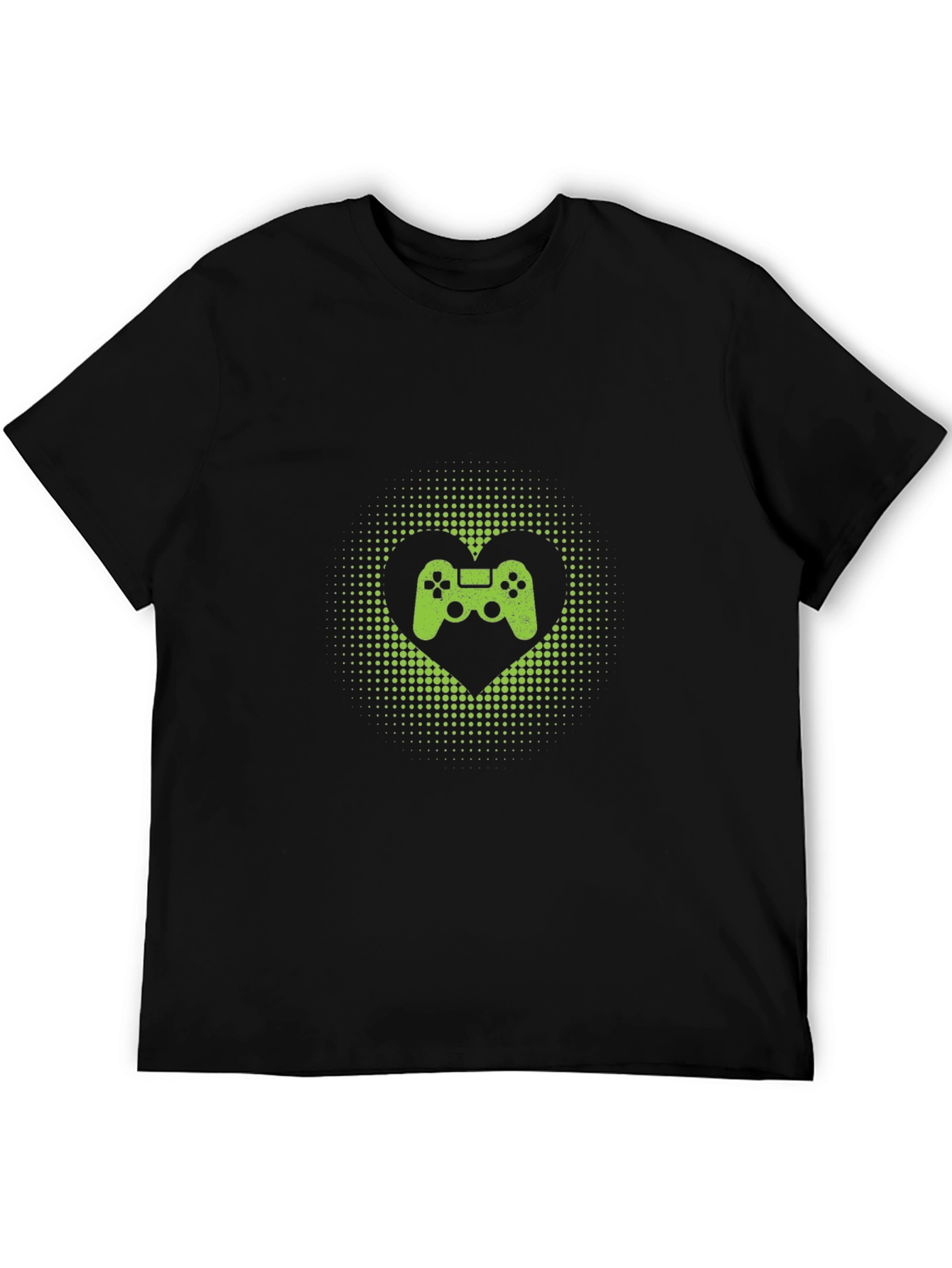 Gamer Heart T-Shirt - Black Cotton Graphic Tee