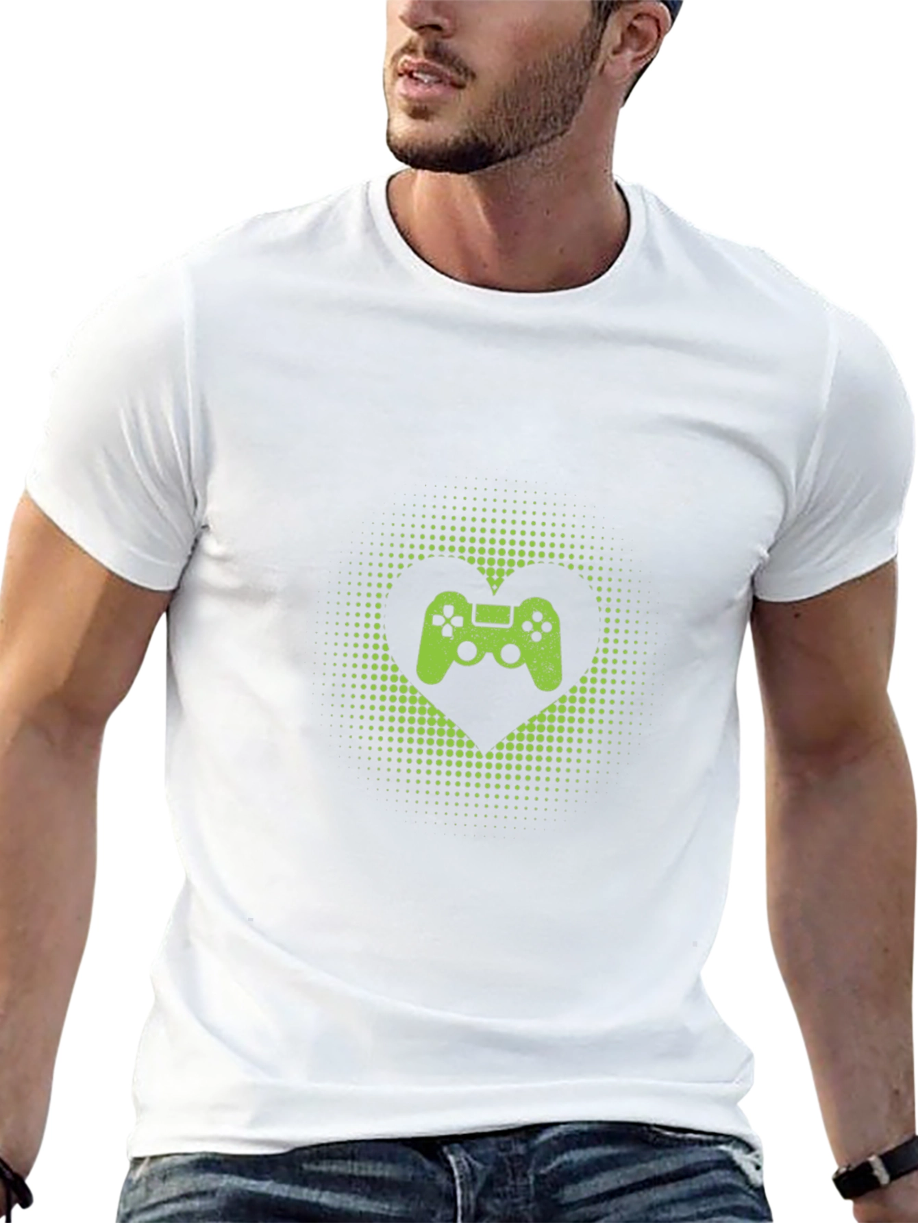 Gamer Heart T-Shirt - Black Cotton Graphic Tee