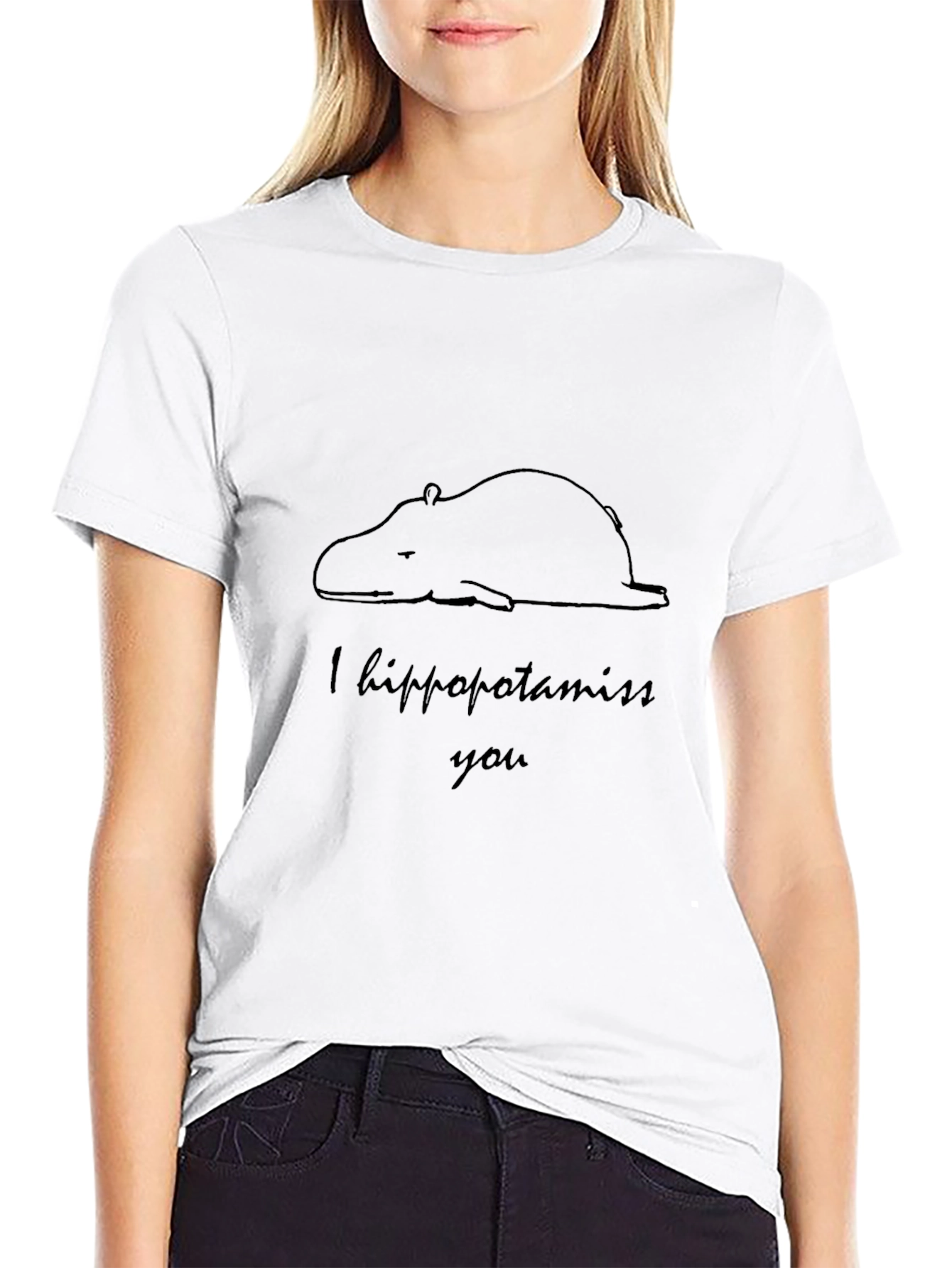 I Hippopotamiss You T-Shirt - Black