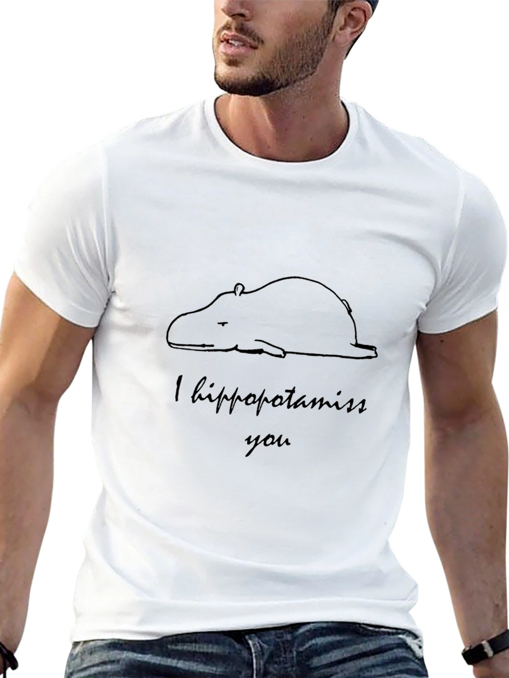 I Hippopotamiss You T-Shirt - Black