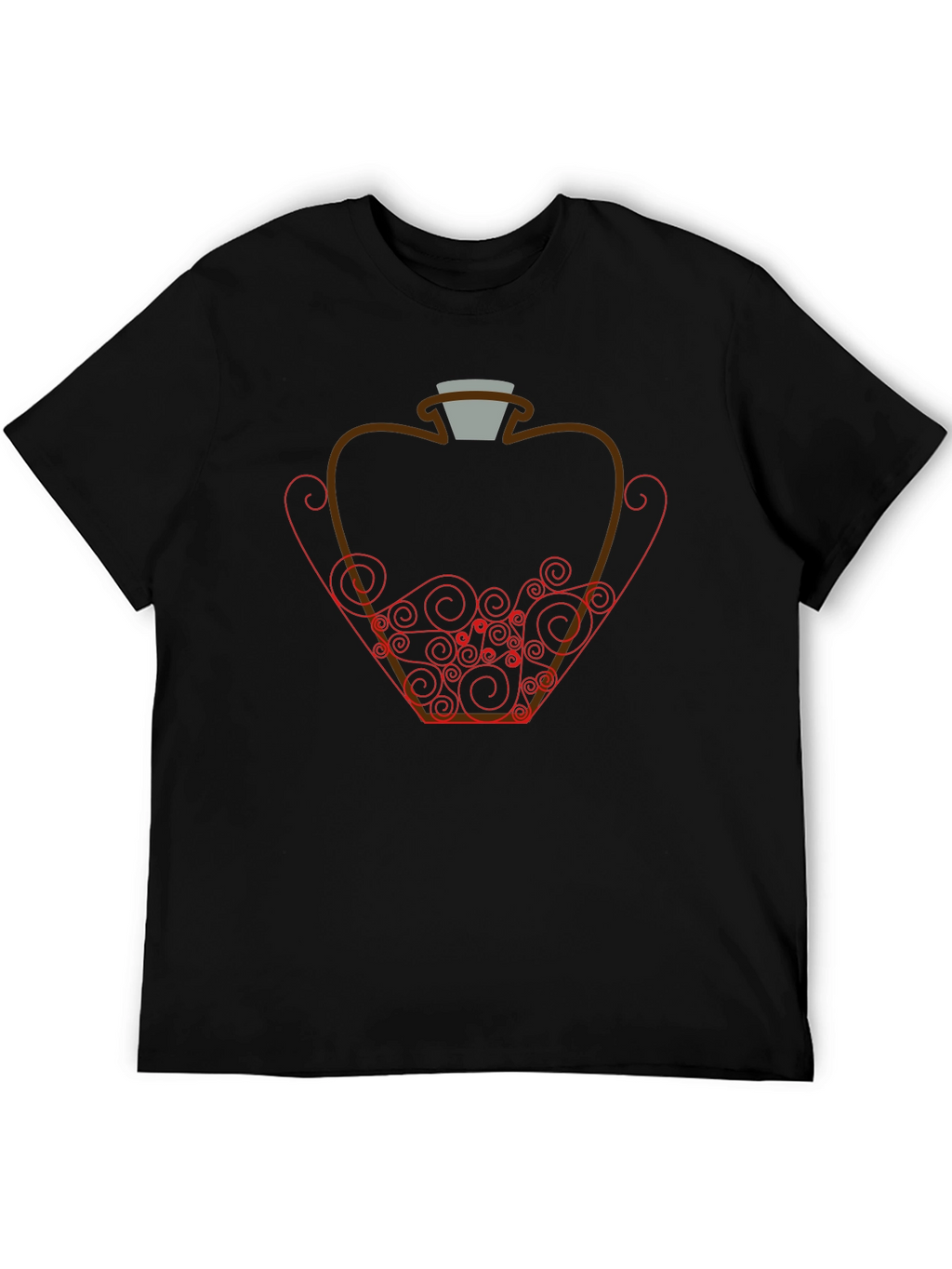 Potion Bottle Graphic Tee - Black Cotton Shirt