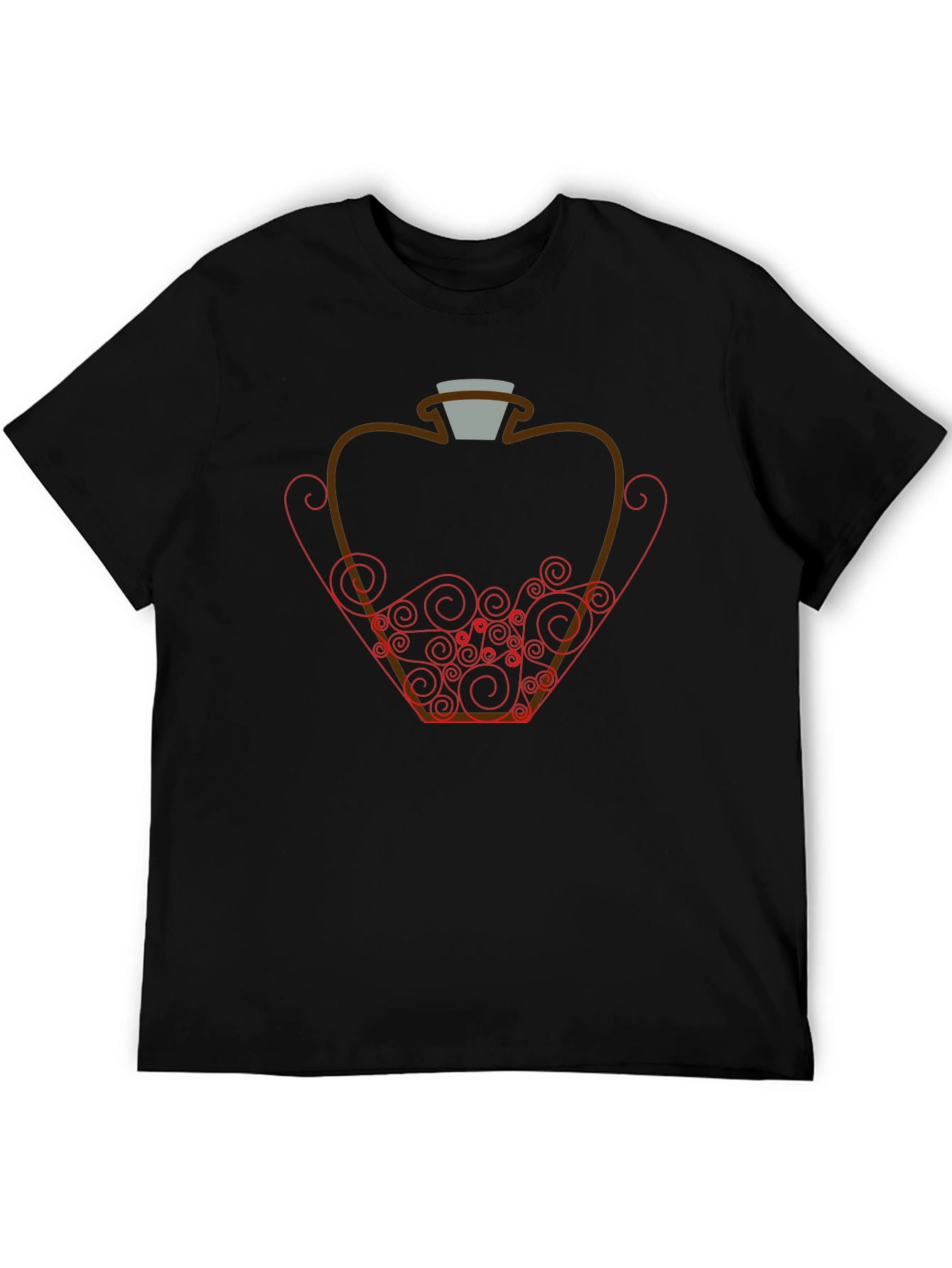 Potion Bottle Graphic Tee - Black Cotton Shirt