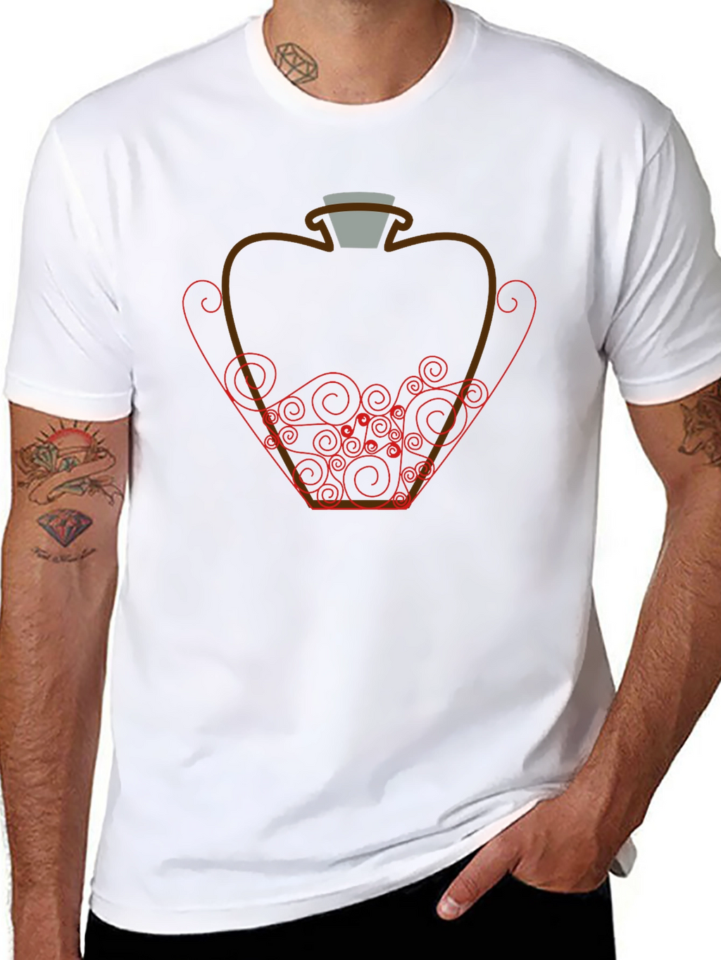 Potion Bottle Graphic Tee - Black Cotton Shirt