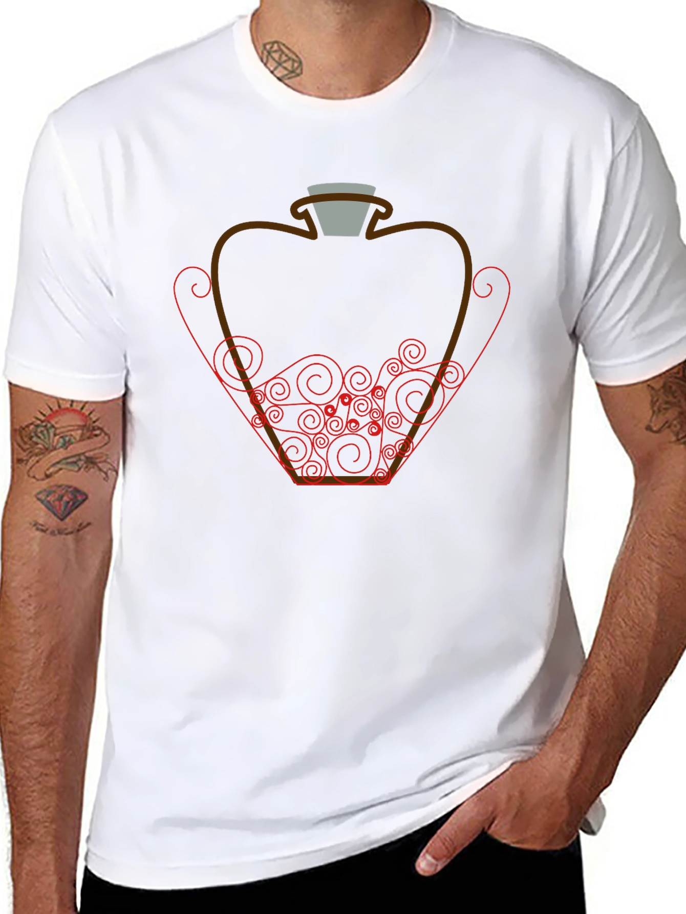 Potion Bottle Graphic Tee - Black Cotton Shirt