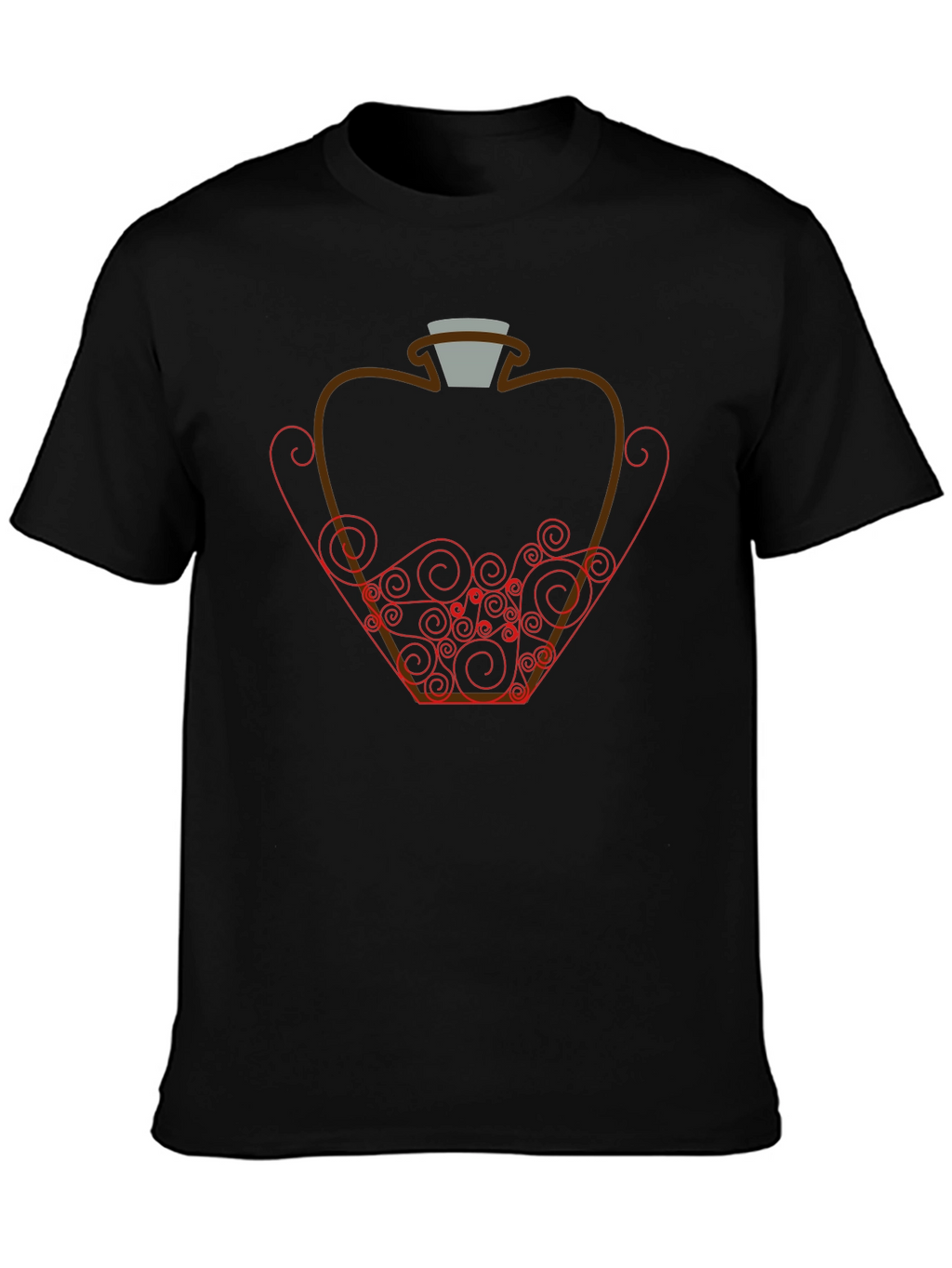 Potion Bottle Graphic Tee - Black Cotton Shirt
