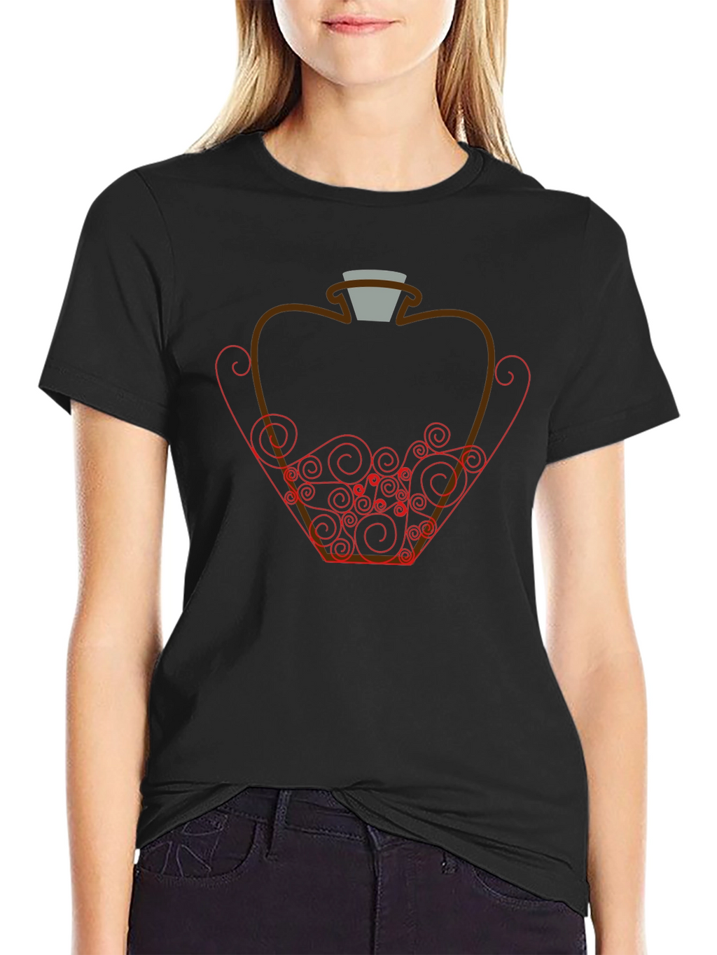 Potion Bottle Graphic Tee - Black Cotton Shirt