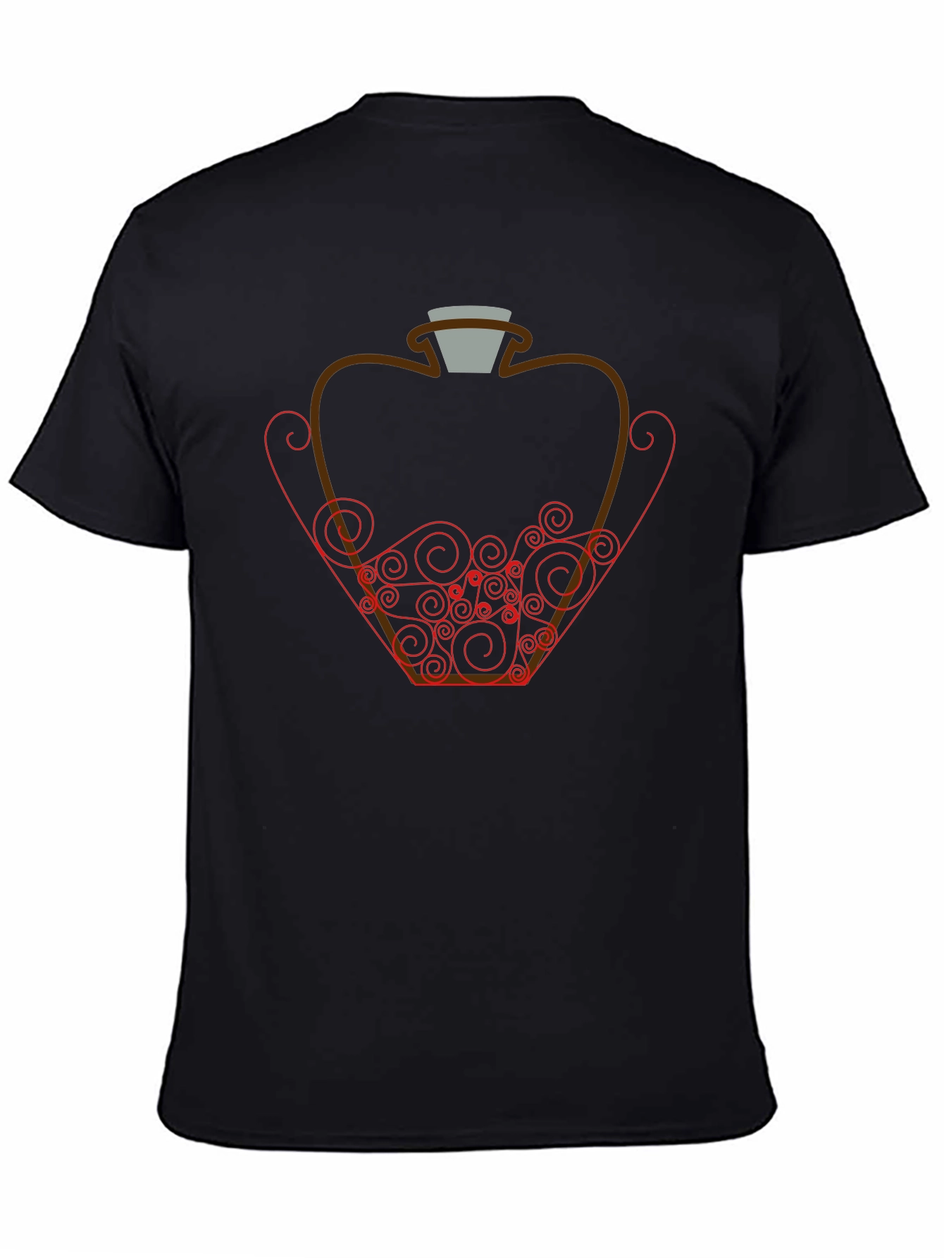 Potion Bottle Graphic Tee - Black Cotton Shirt
