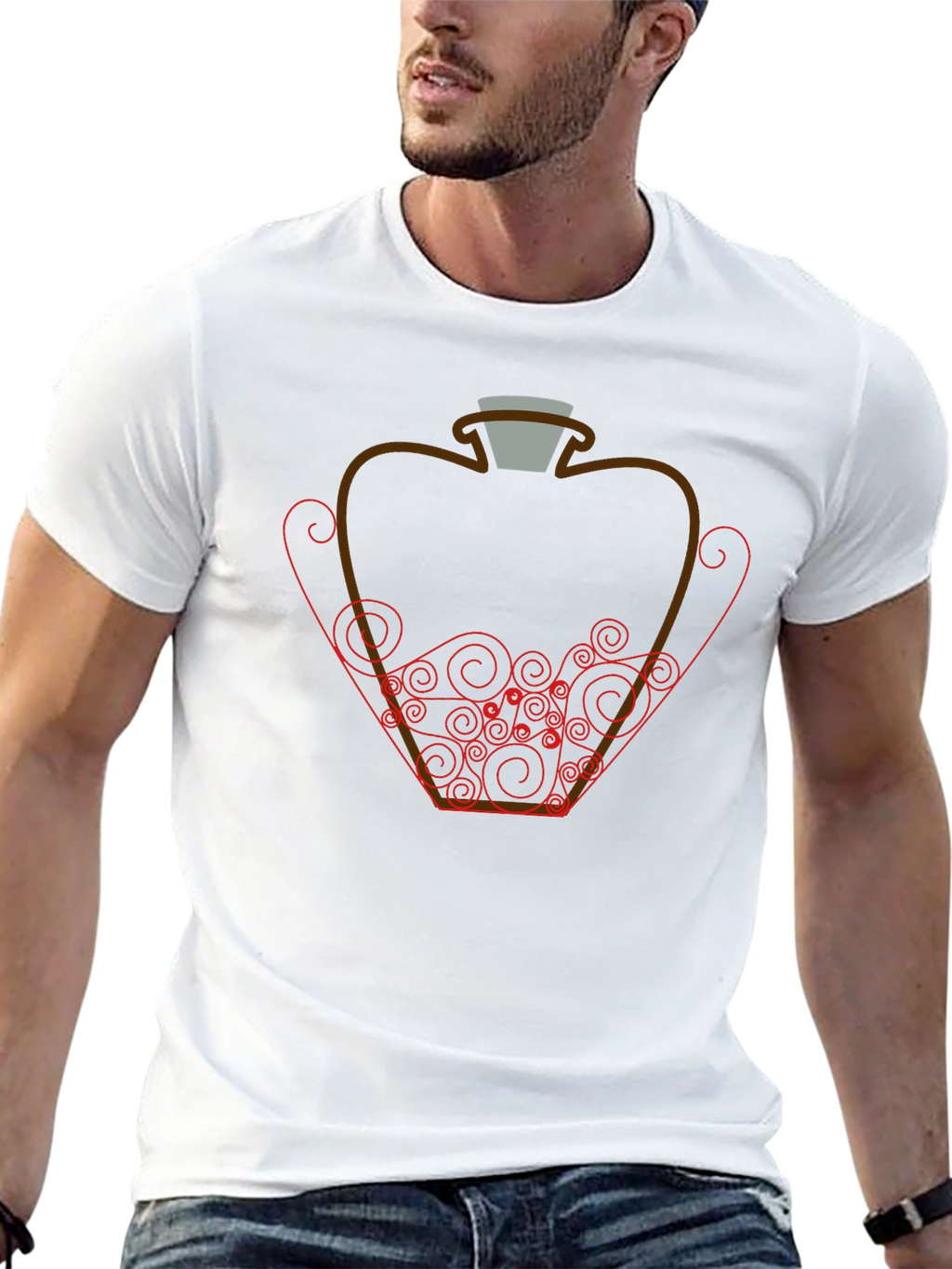 Potion Bottle Graphic Tee - Black Cotton Shirt