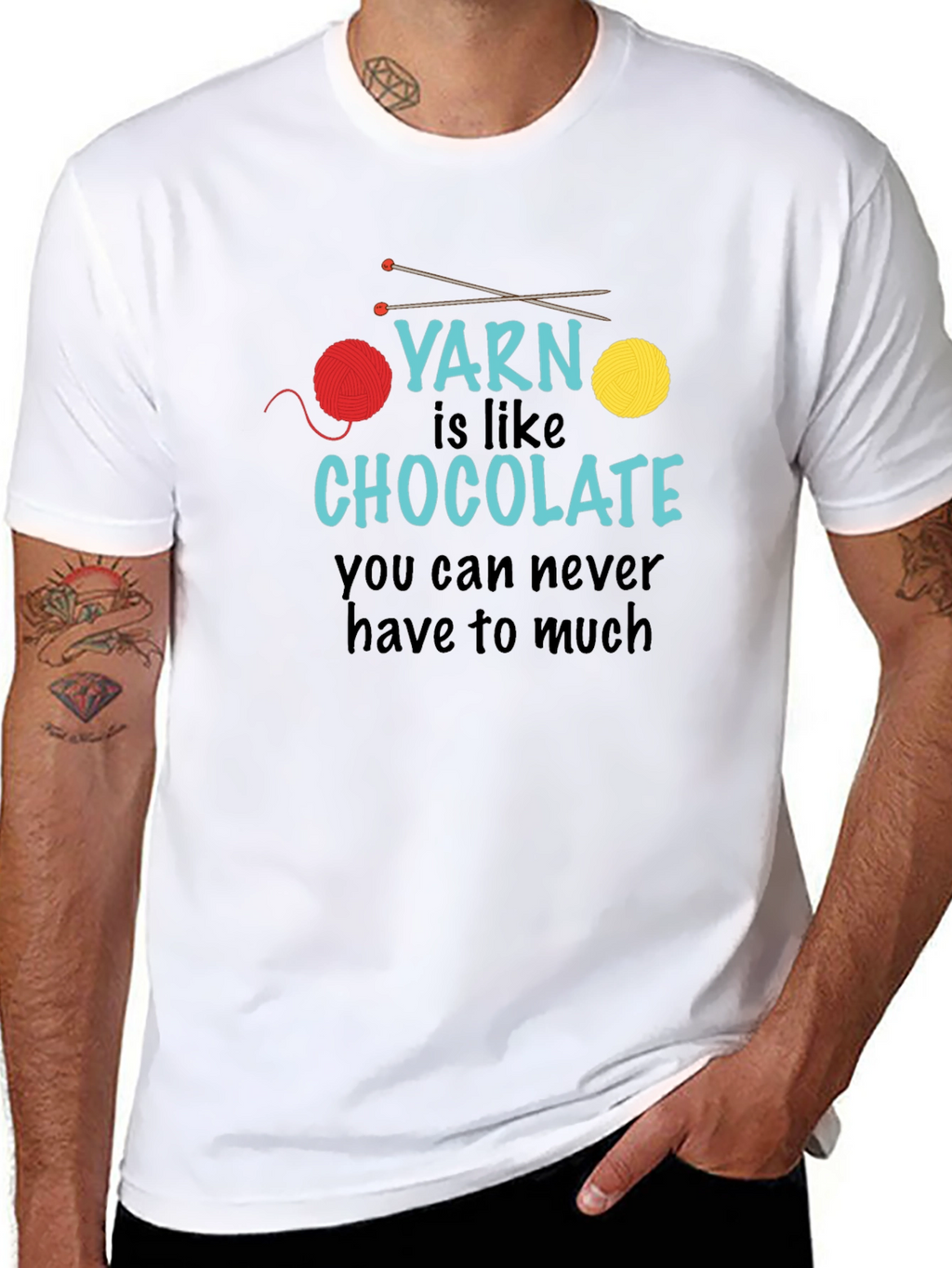 Yarn is Like Chocolate T-Shirt - Knitting Lover Tee