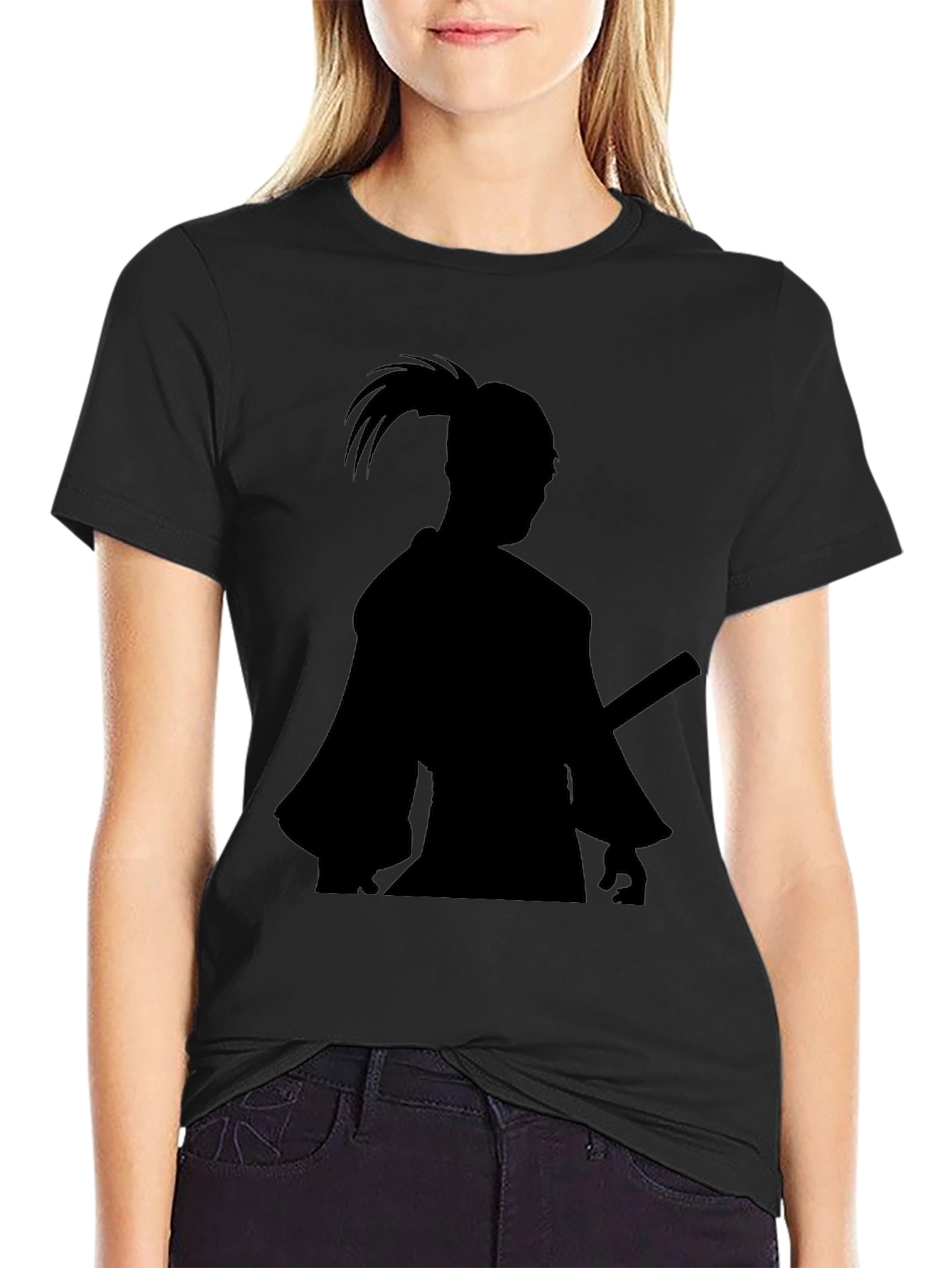 Samurai Silhouette Black T-Shirt