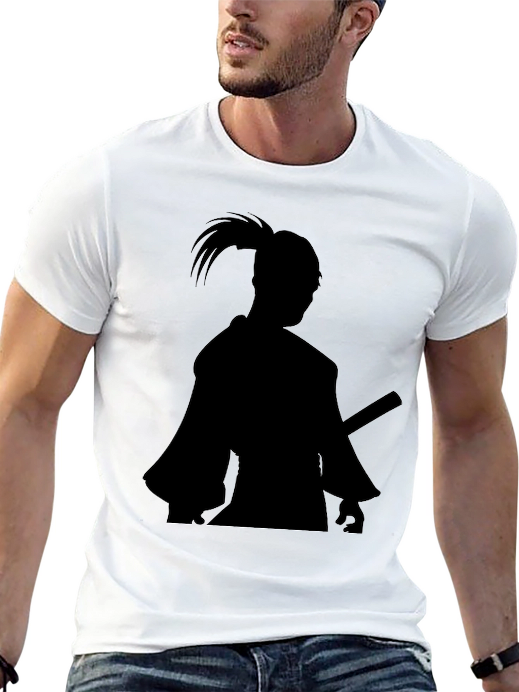 Samurai Silhouette Black T-Shirt