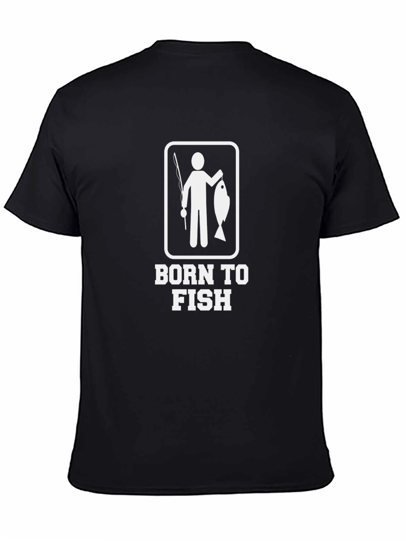 Born To Fish Graphic Tee - Black Cotton T-Shirt