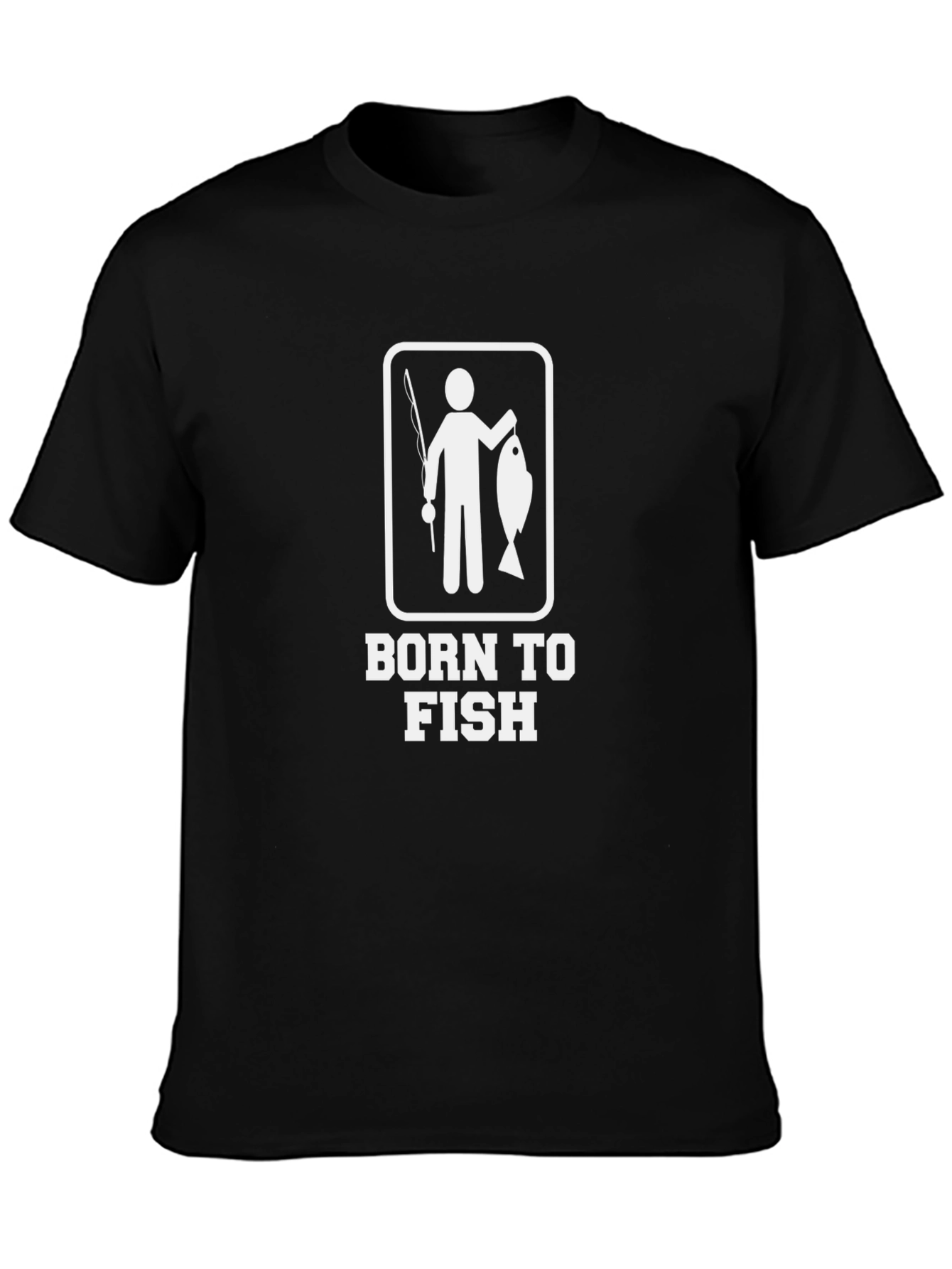 Born To Fish Graphic Tee - Black Cotton T-Shirt