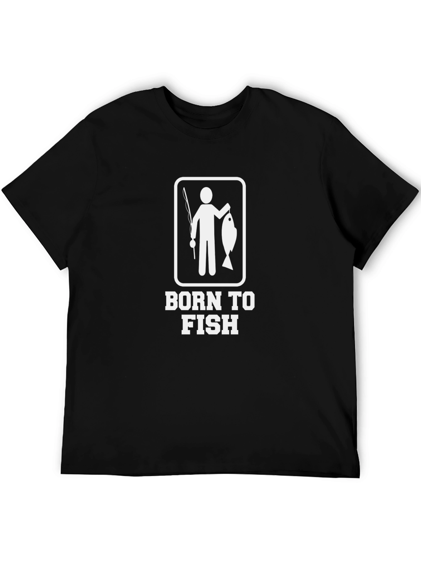 Born To Fish Graphic Tee - Black Cotton T-Shirt