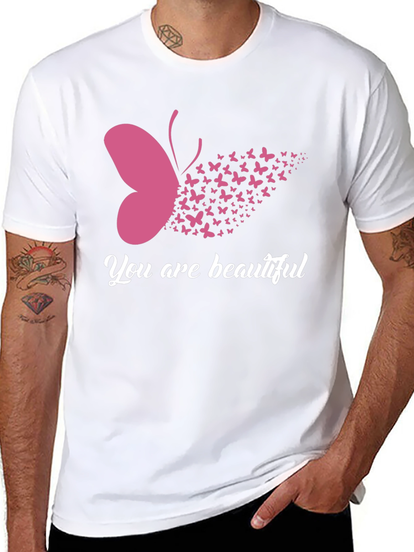Beautiful Butterfly Graphic Print T-Shirt