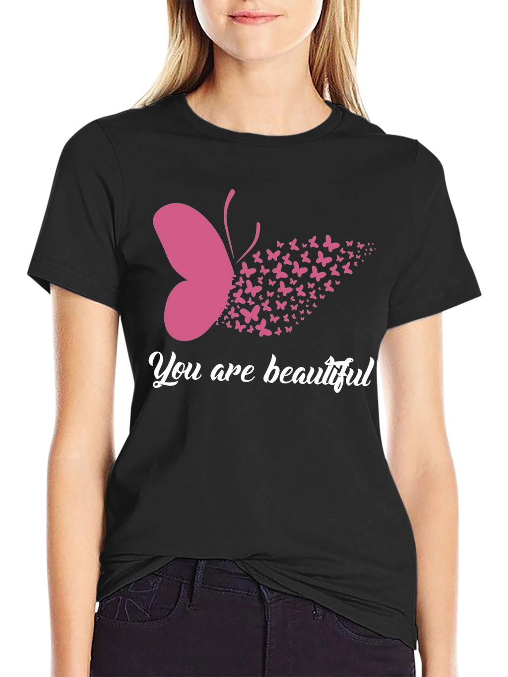 Beautiful Butterfly Graphic Print T-Shirt