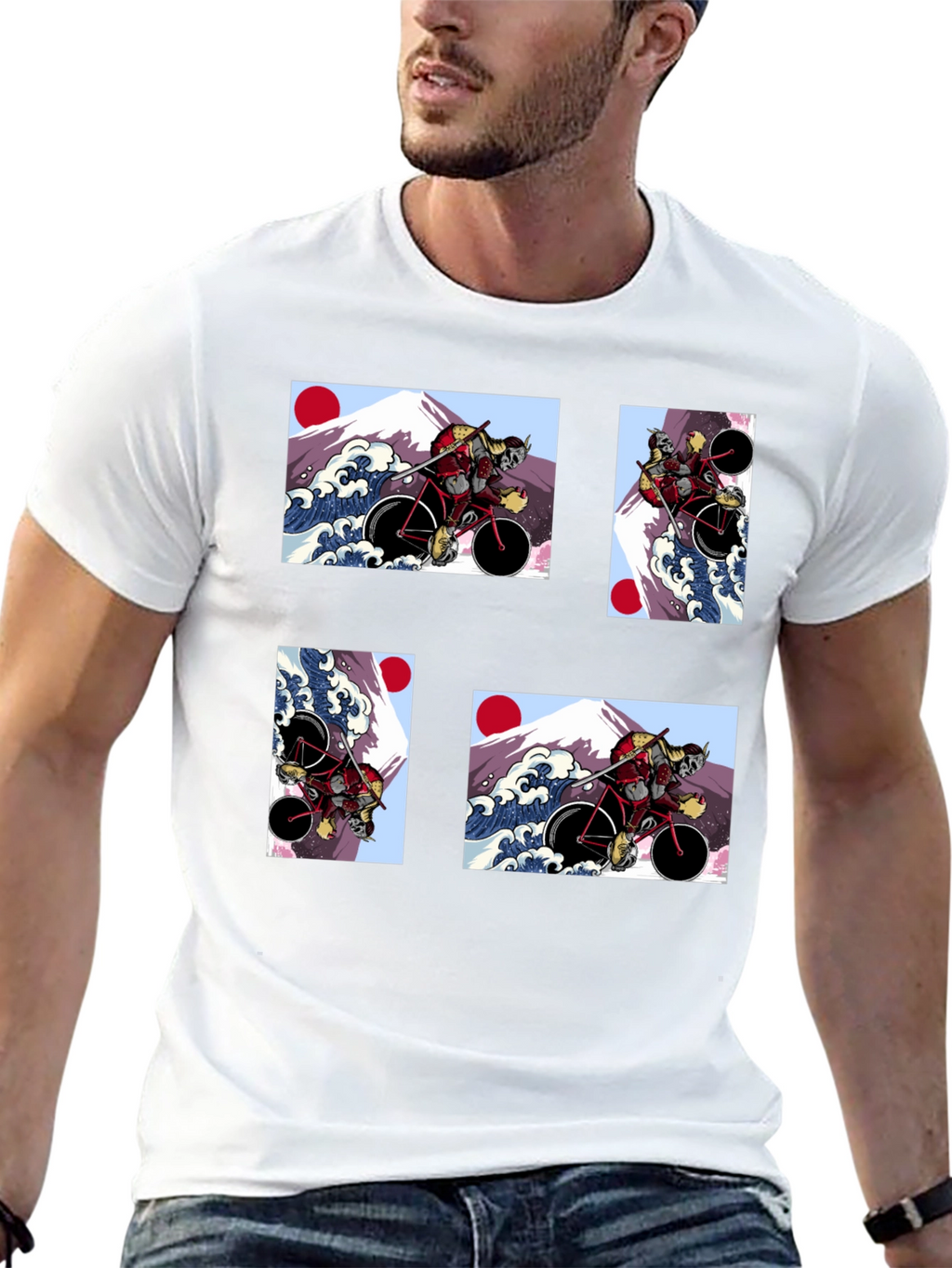Samurai Cyclist T-Shirt - Japanese Art Style