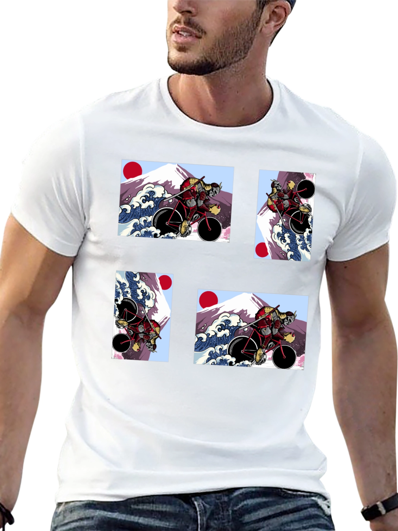 Samurai Cyclist T-Shirt - Japanese Art Style