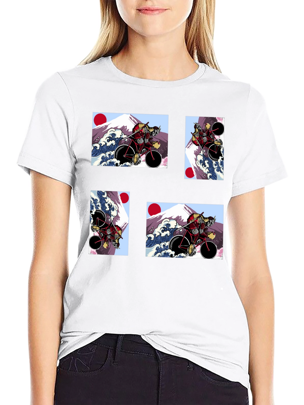 Samurai Cyclist T-Shirt - Japanese Art Style