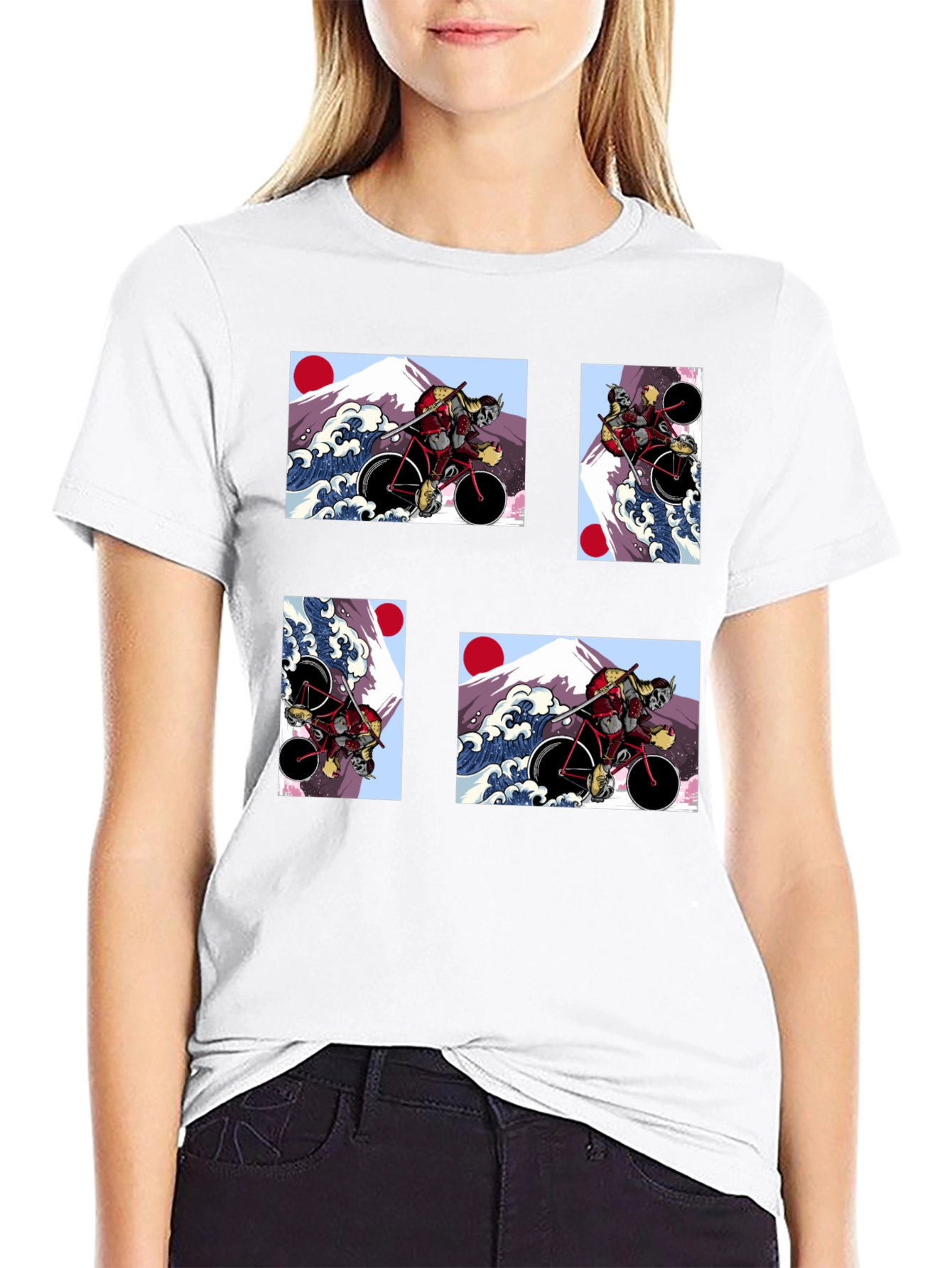 Samurai Cyclist T-Shirt - Japanese Art Style