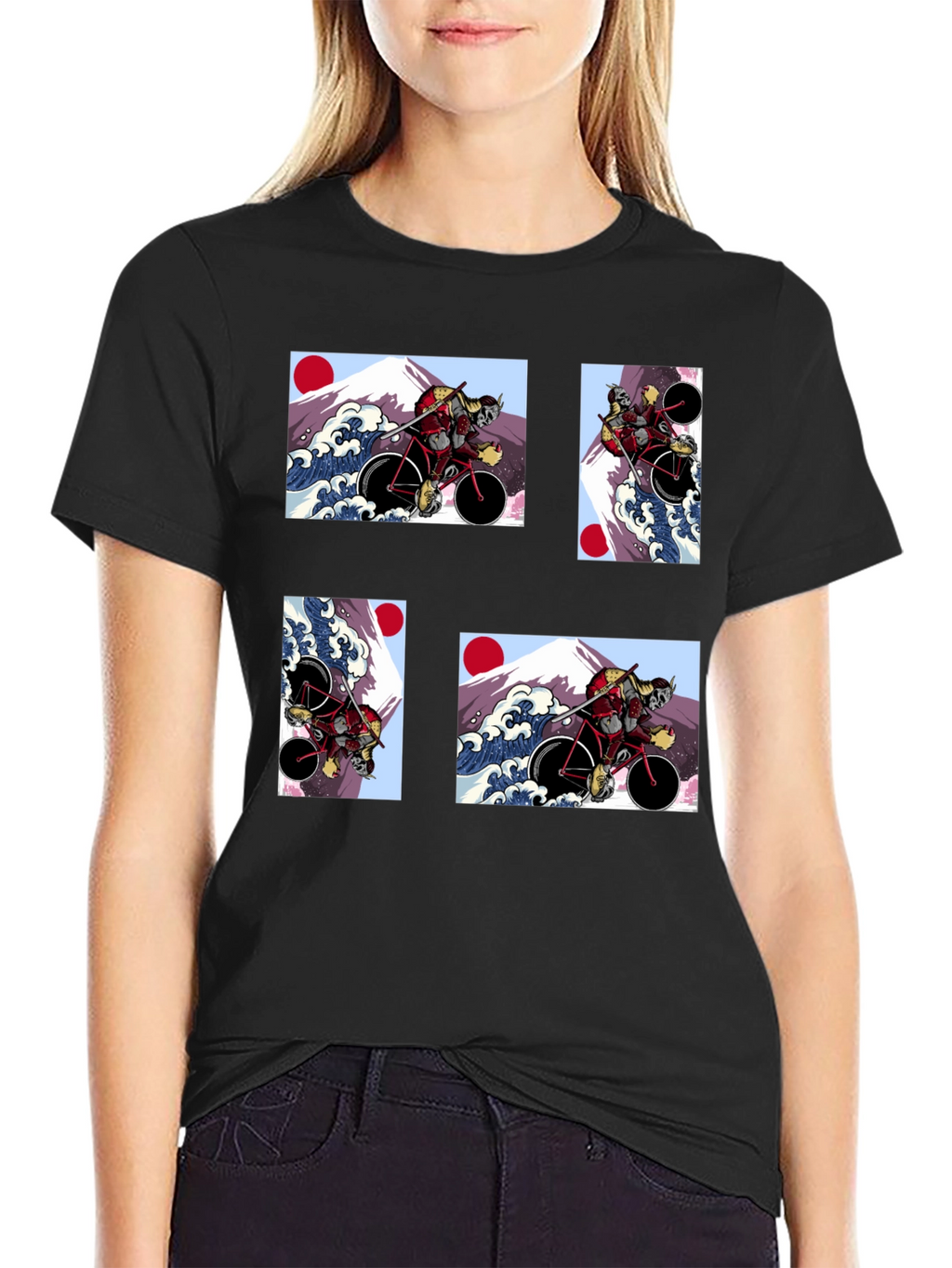 Samurai Cyclist T-Shirt - Japanese Art Style