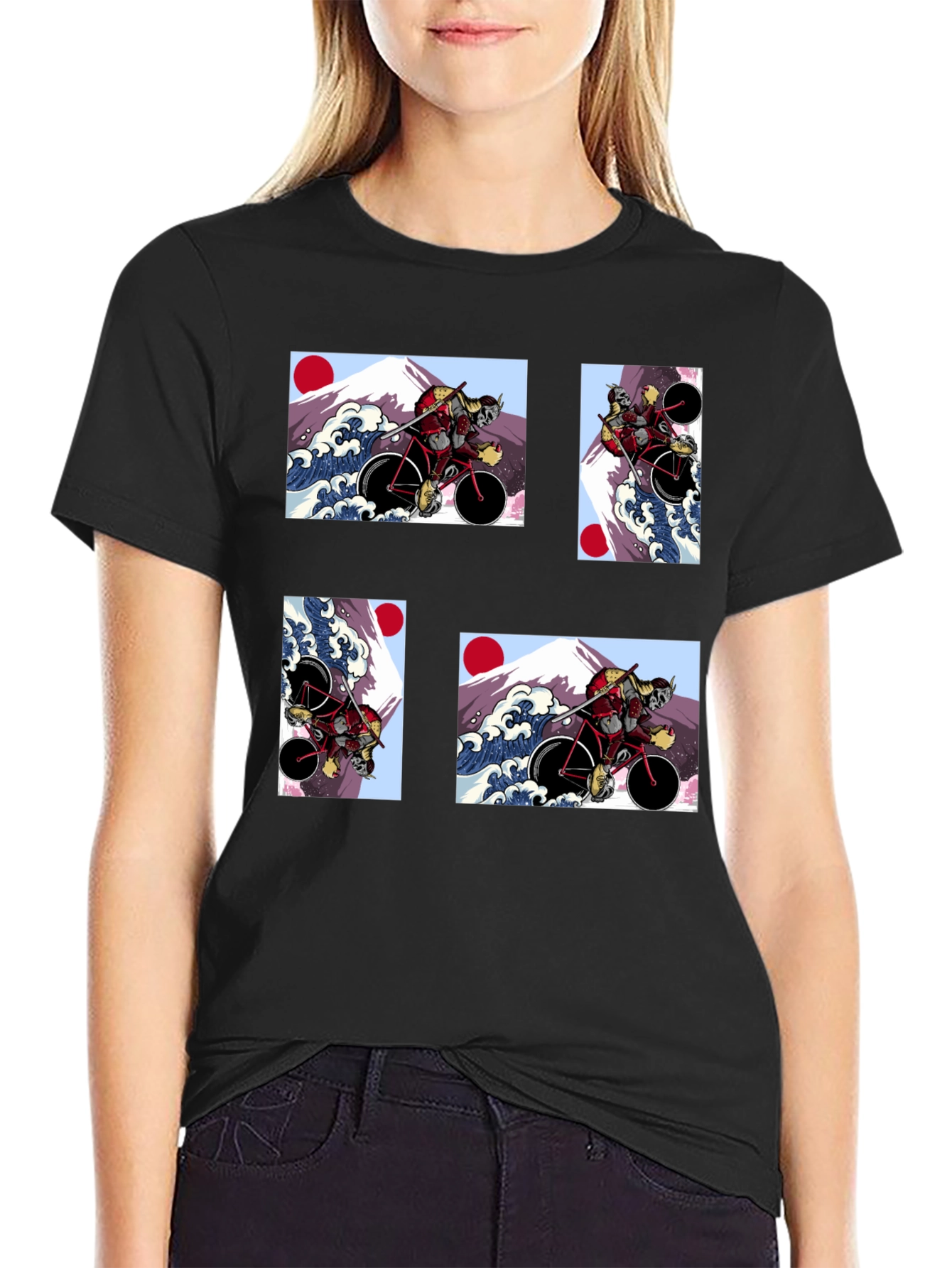 Samurai Cyclist T-Shirt - Japanese Art Style