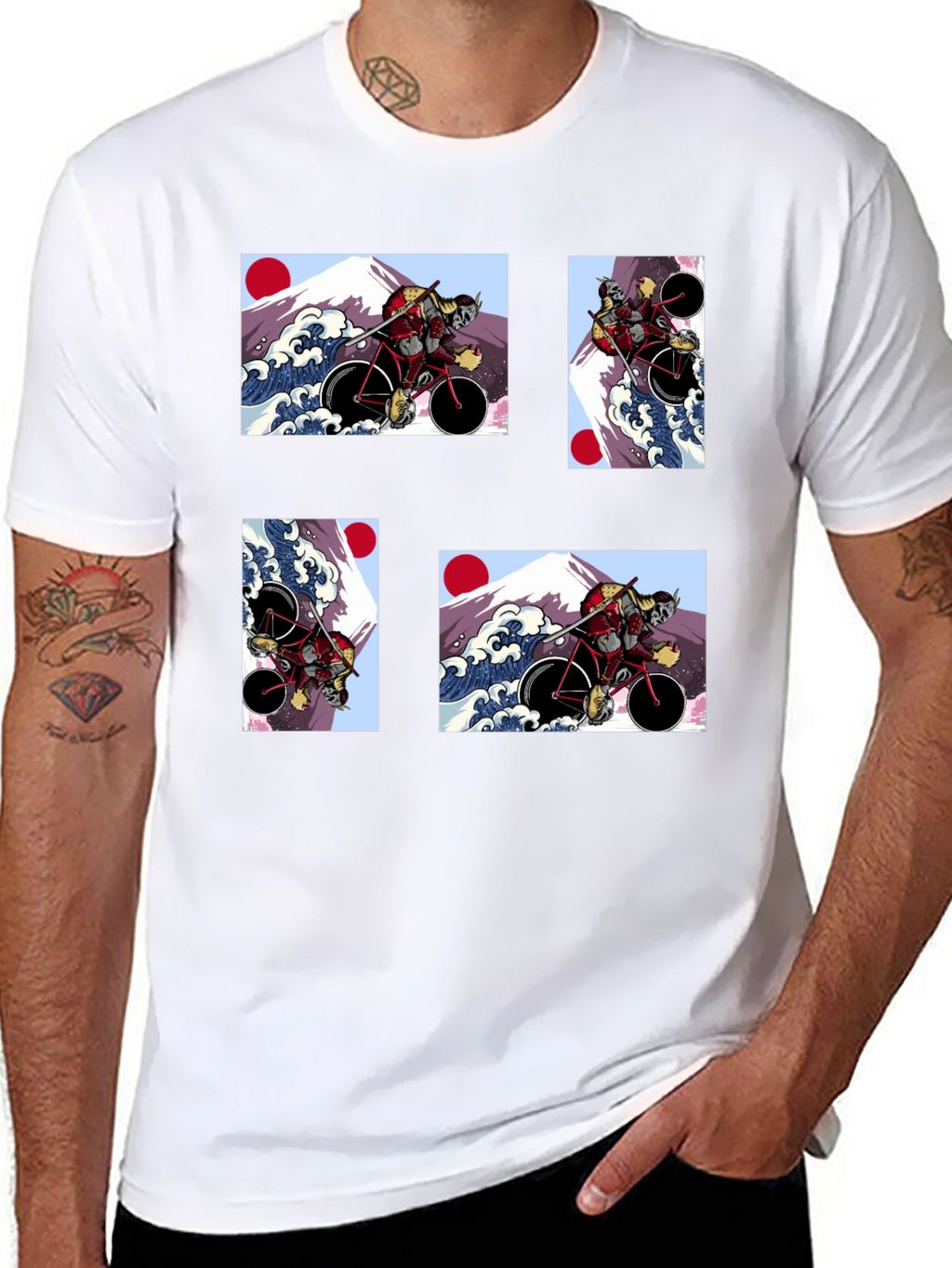Samurai Cyclist T-Shirt - Japanese Art Style
