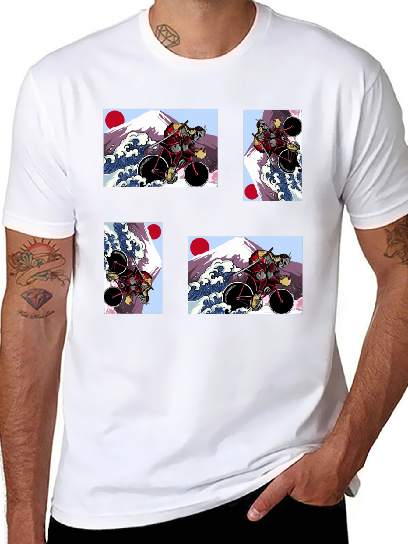 Samurai Cyclist T-Shirt - Japanese Art Style