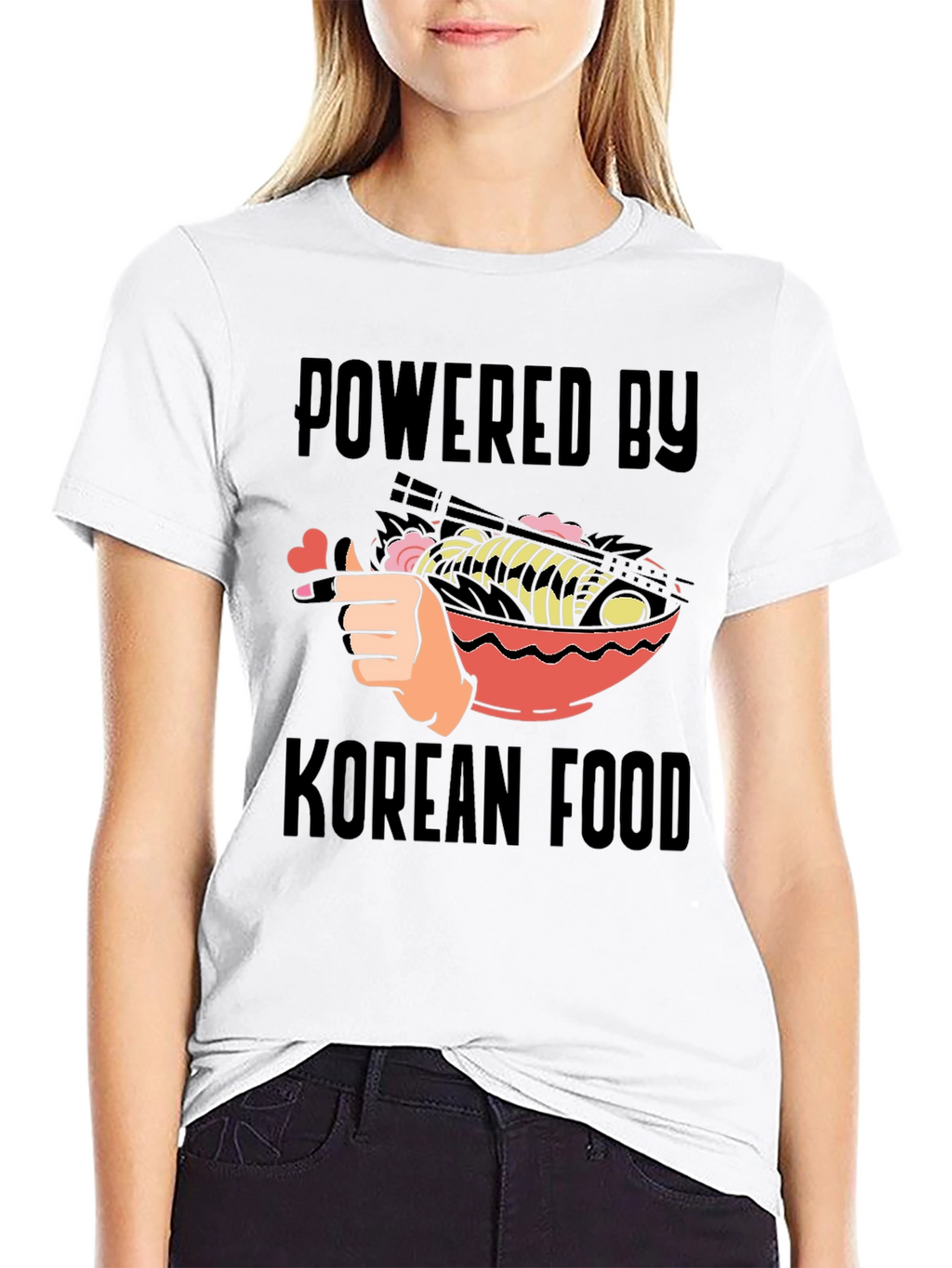 Powered By Korean Food Graphic T-Shirt