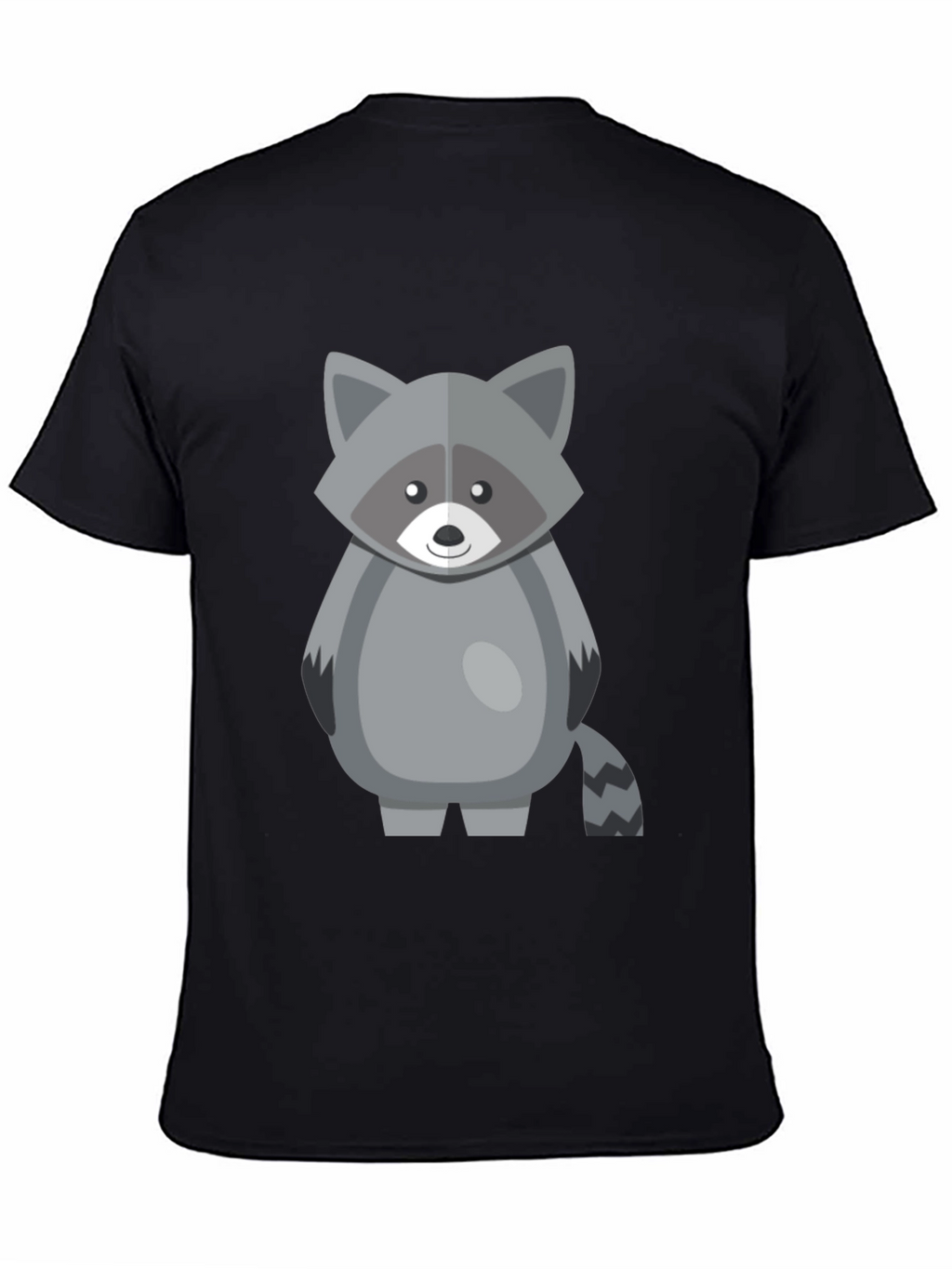 Cute Raccoon Graphic Tee - Black Cotton Shirt