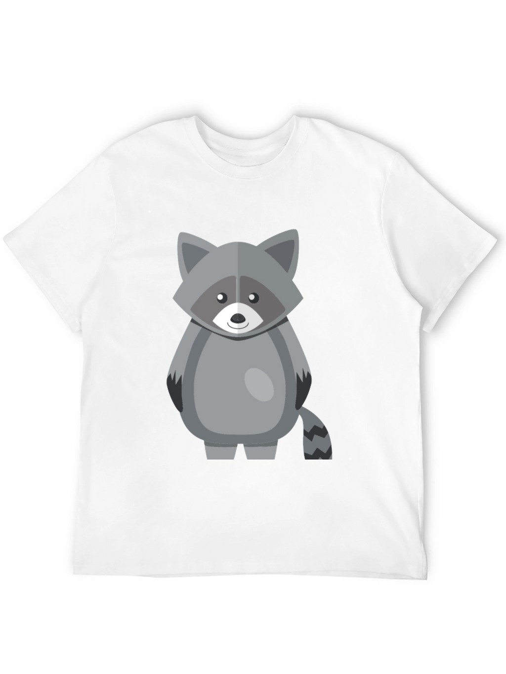 Cute Raccoon Graphic Tee - Black Cotton Shirt