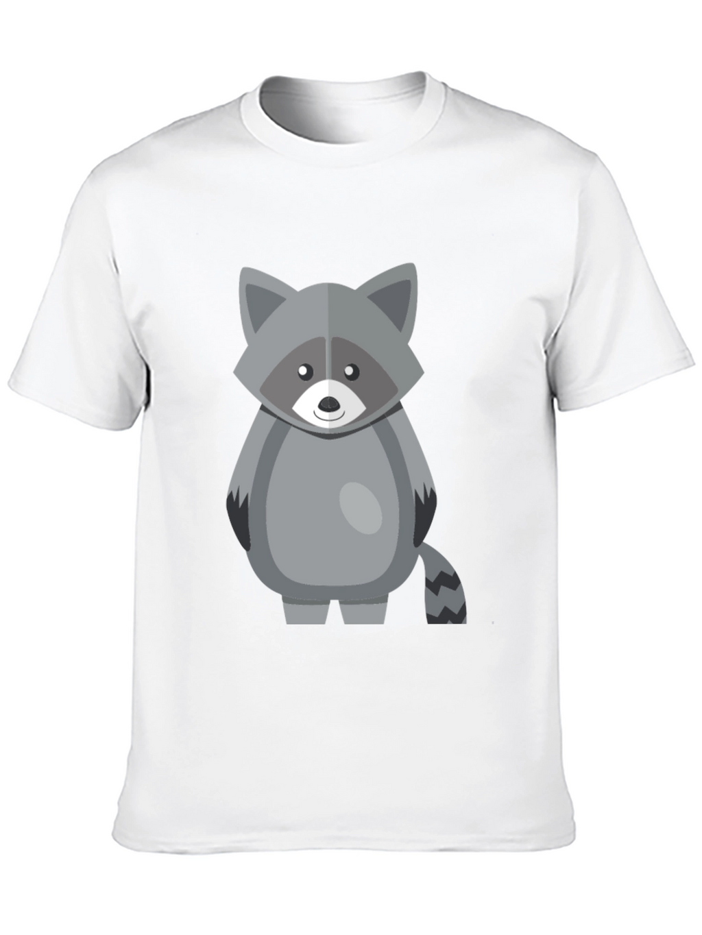 Cute Raccoon Graphic Tee - Black Cotton Shirt