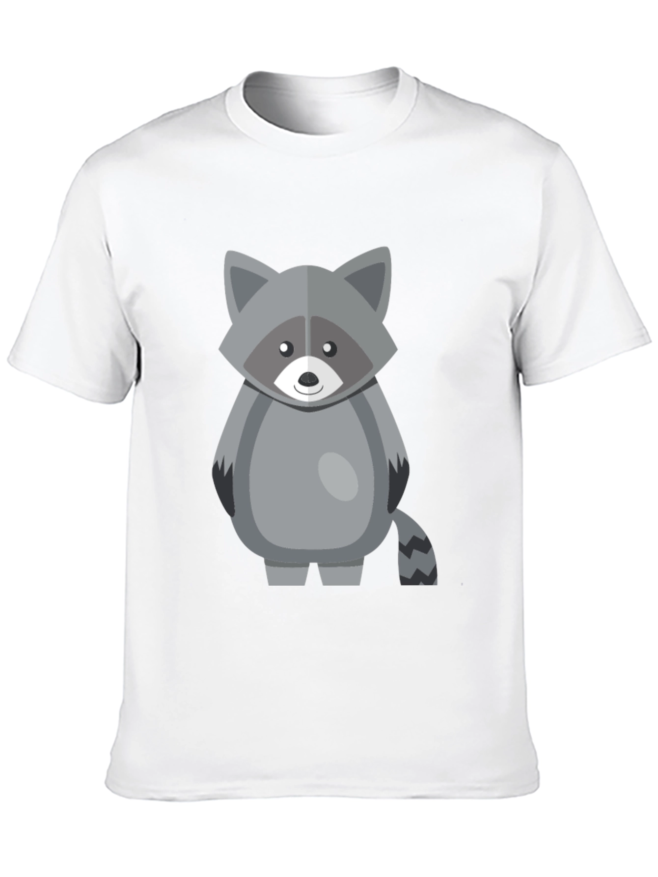Cute Raccoon Graphic Tee - Black Cotton Shirt