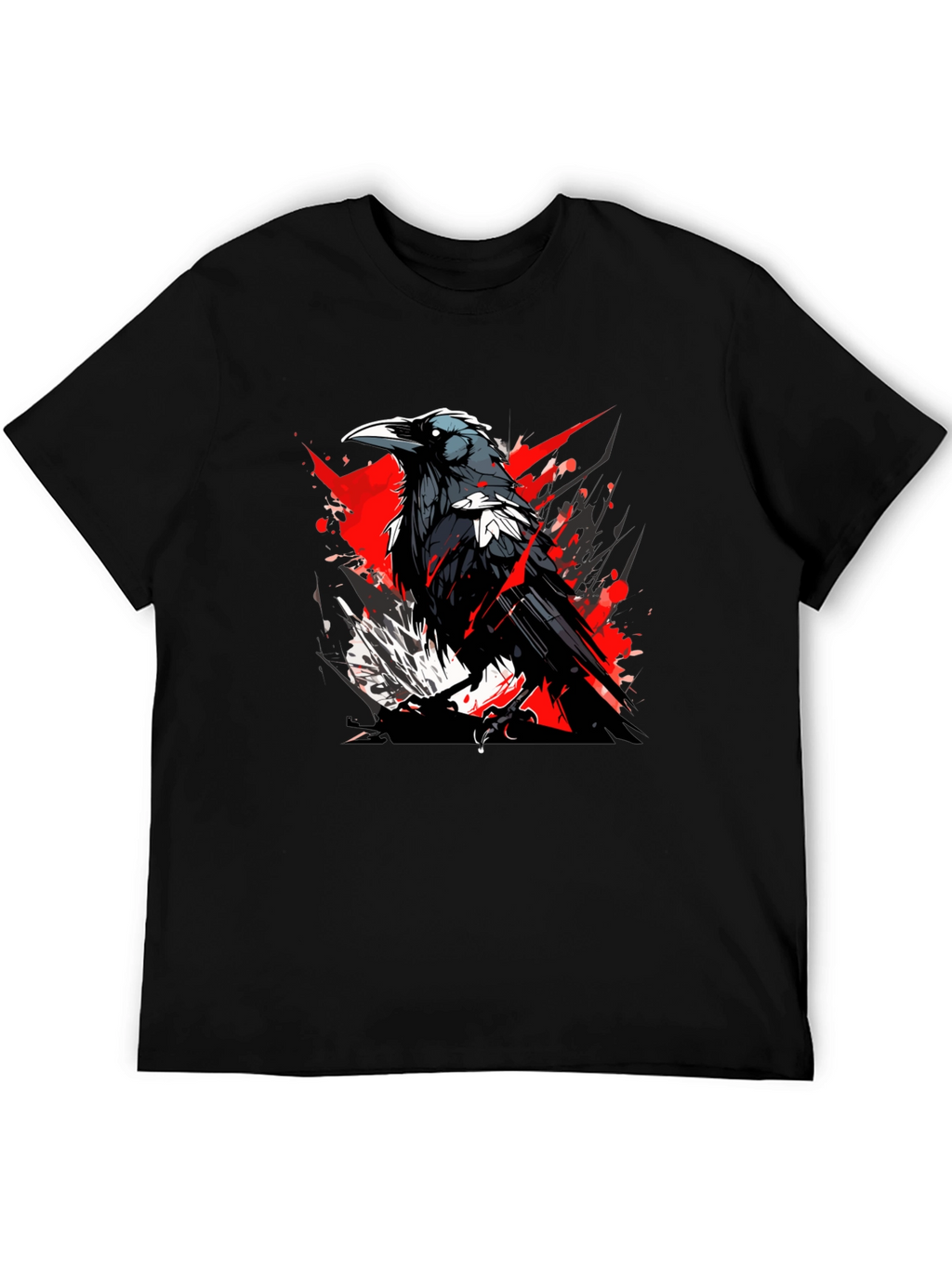 Raven Graphic Print Black T-Shirt