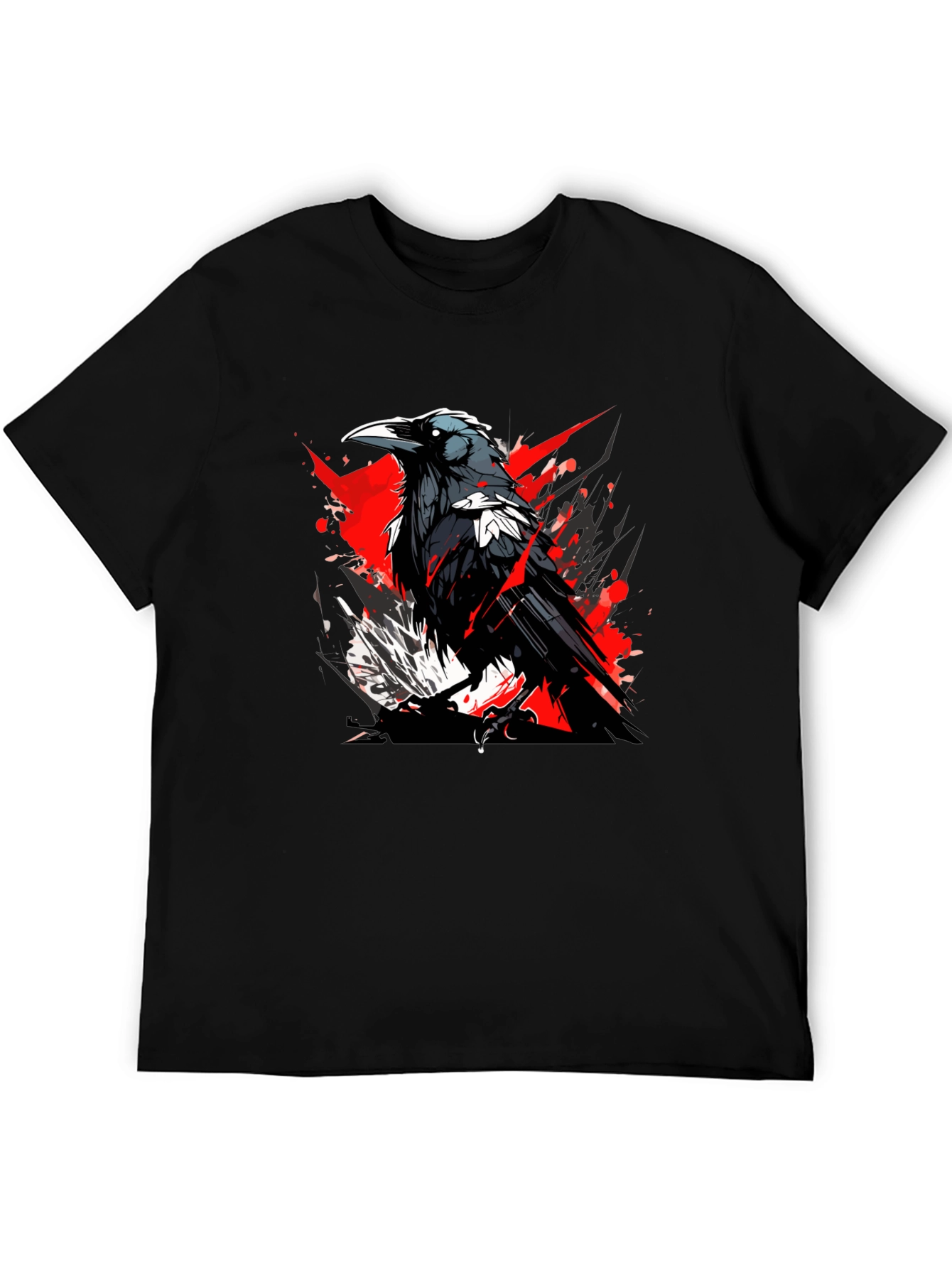 Raven Graphic Print Black T-Shirt