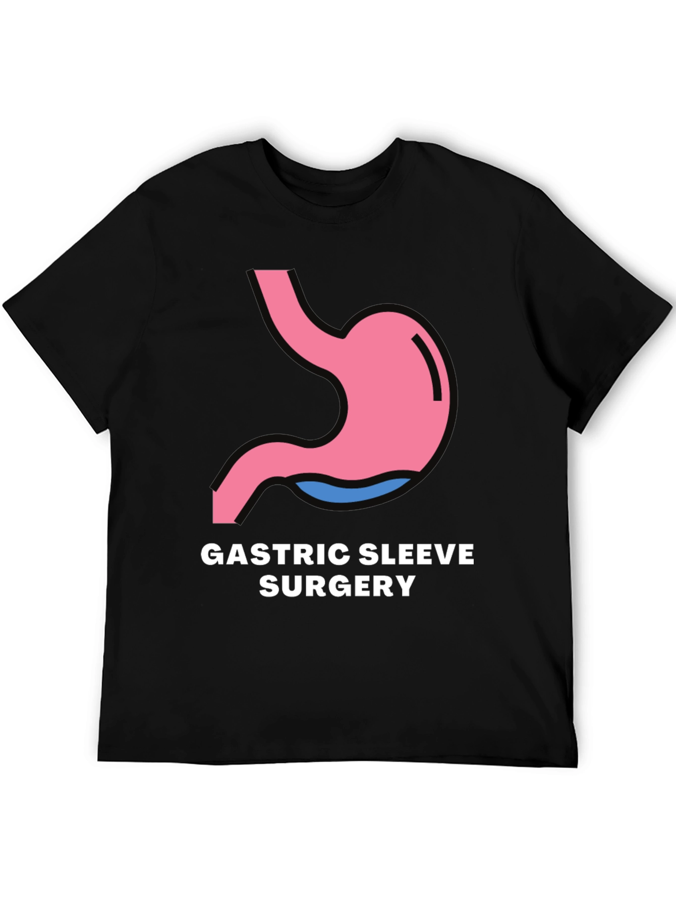 Gastric Sleeve Surgery Graphic Tee - Black T-Shirt