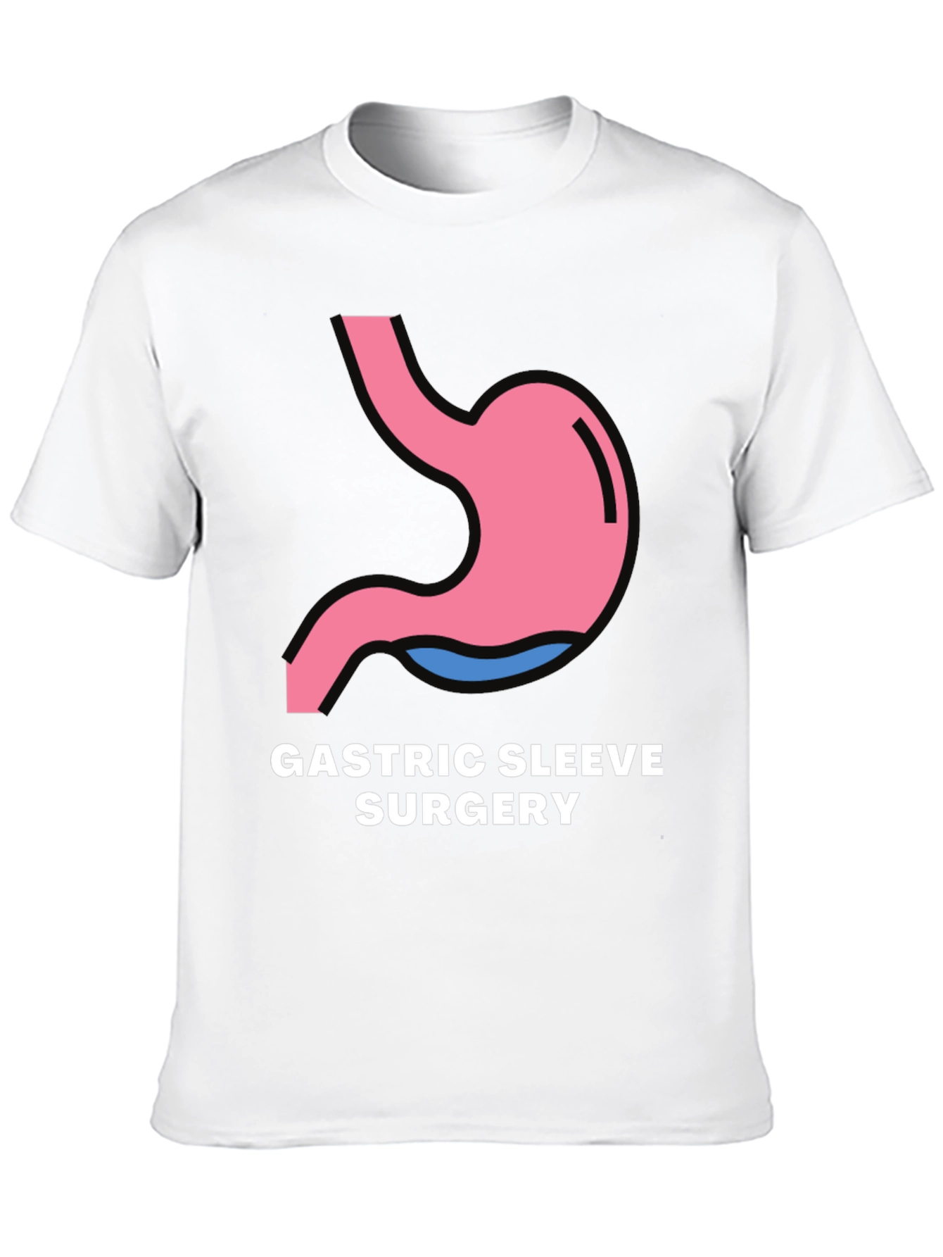 Gastric Sleeve Surgery Graphic Tee - Black T-Shirt