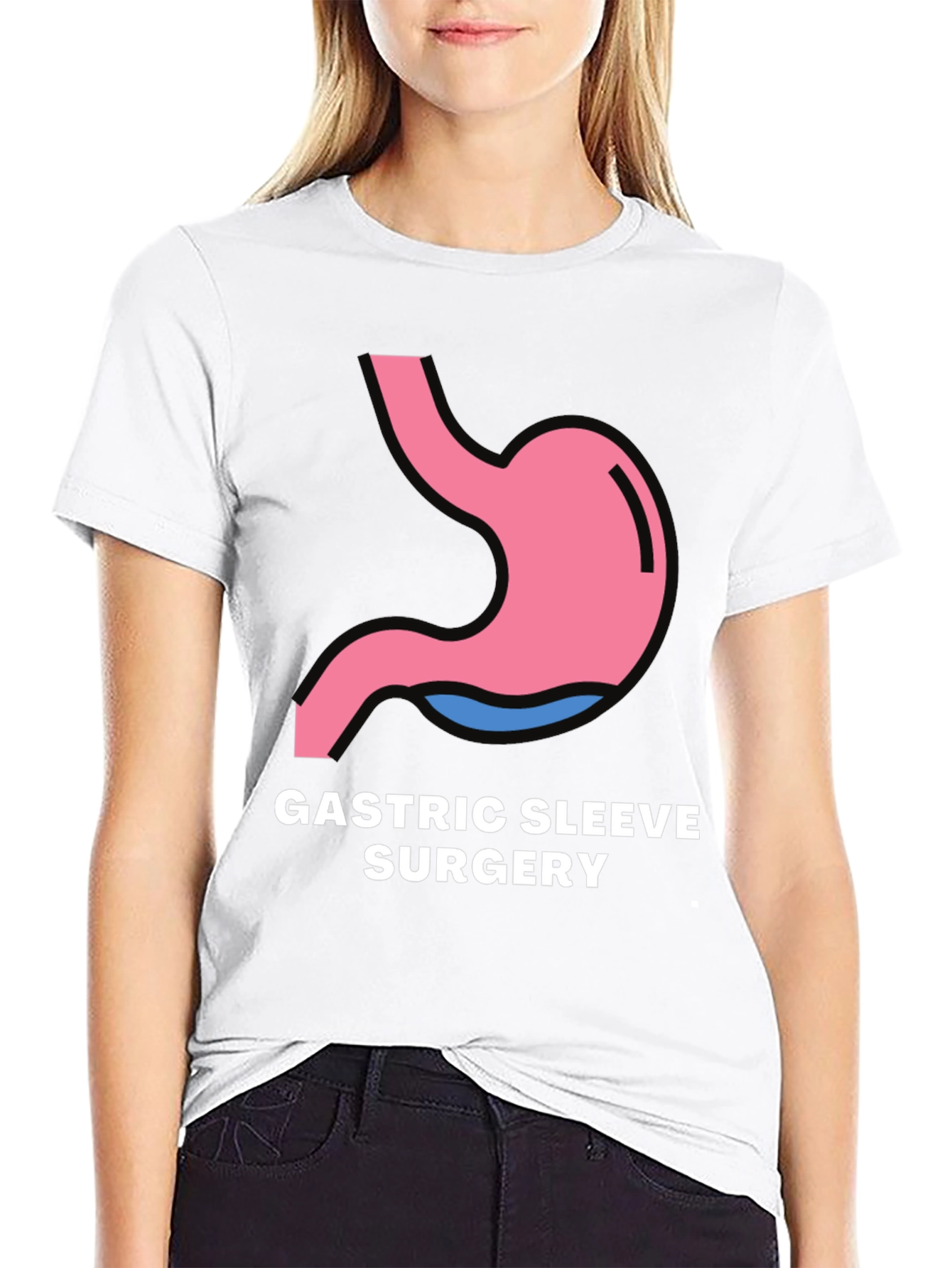 Gastric Sleeve Surgery Graphic Tee - Black T-Shirt