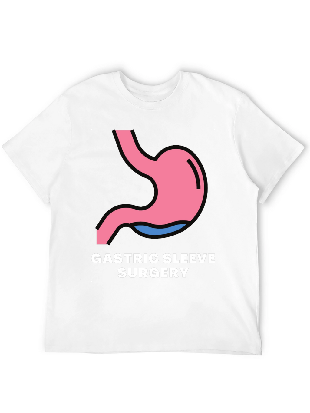 Gastric Sleeve Surgery Graphic Tee - Black T-Shirt