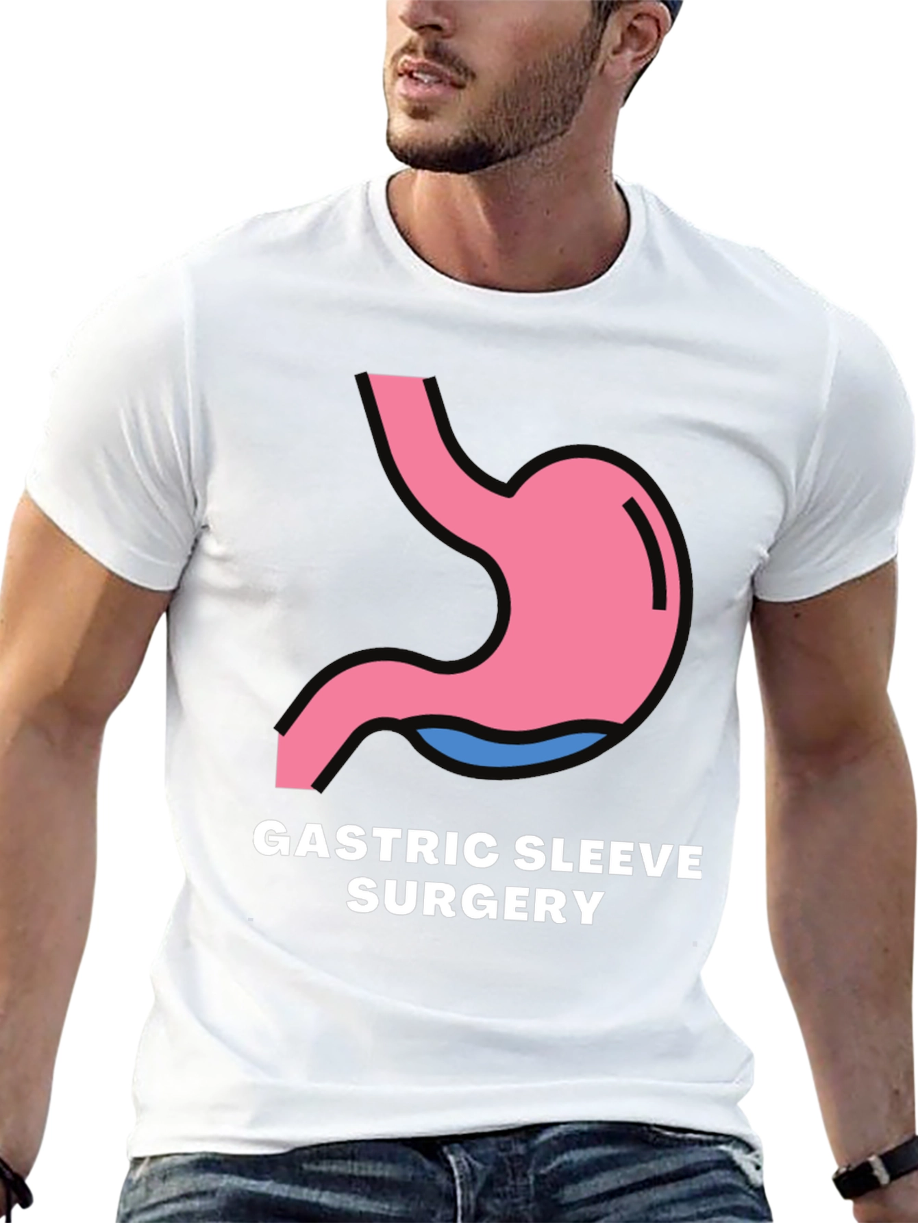 Gastric Sleeve Surgery Graphic Tee - Black T-Shirt