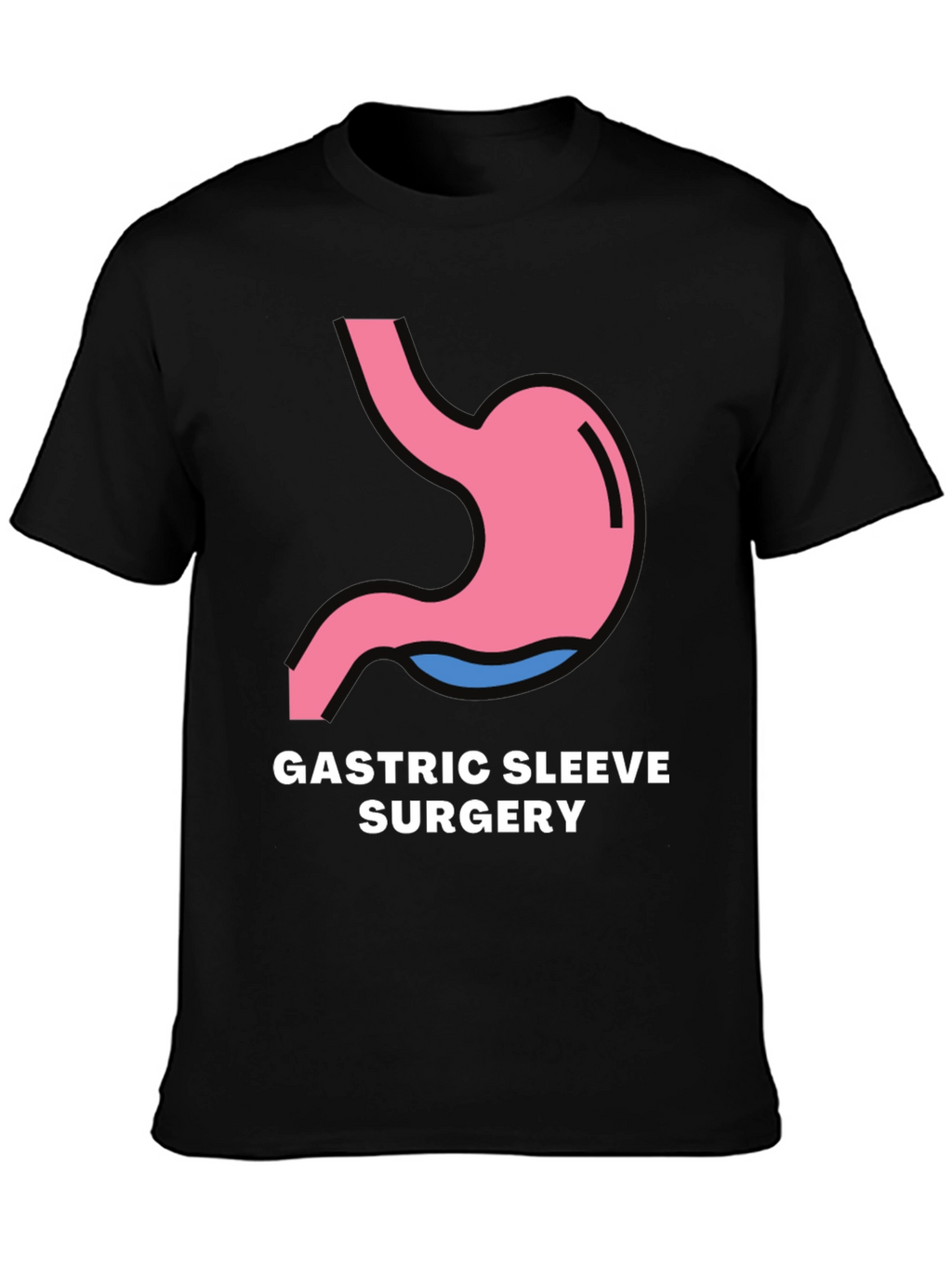 Gastric Sleeve Surgery Graphic Tee - Black T-Shirt