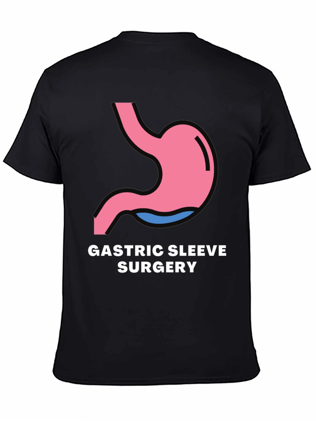 Gastric Sleeve Surgery Graphic Tee - Black T-Shirt