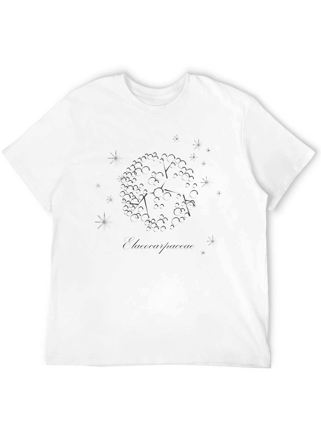 Abstract Botanical Black T-Shirt
