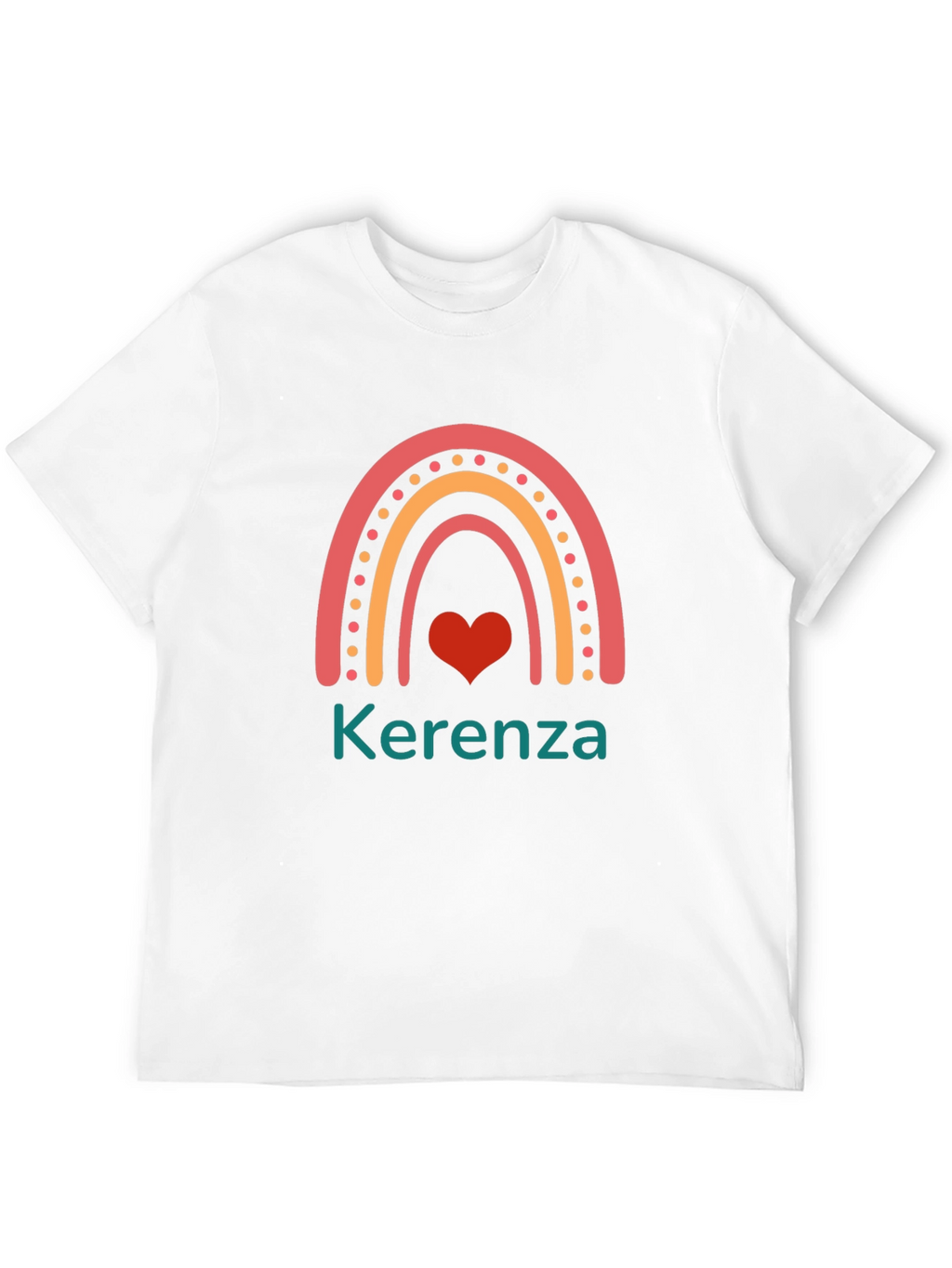 Cute Rainbow Heart Personalized Name T-Shirt