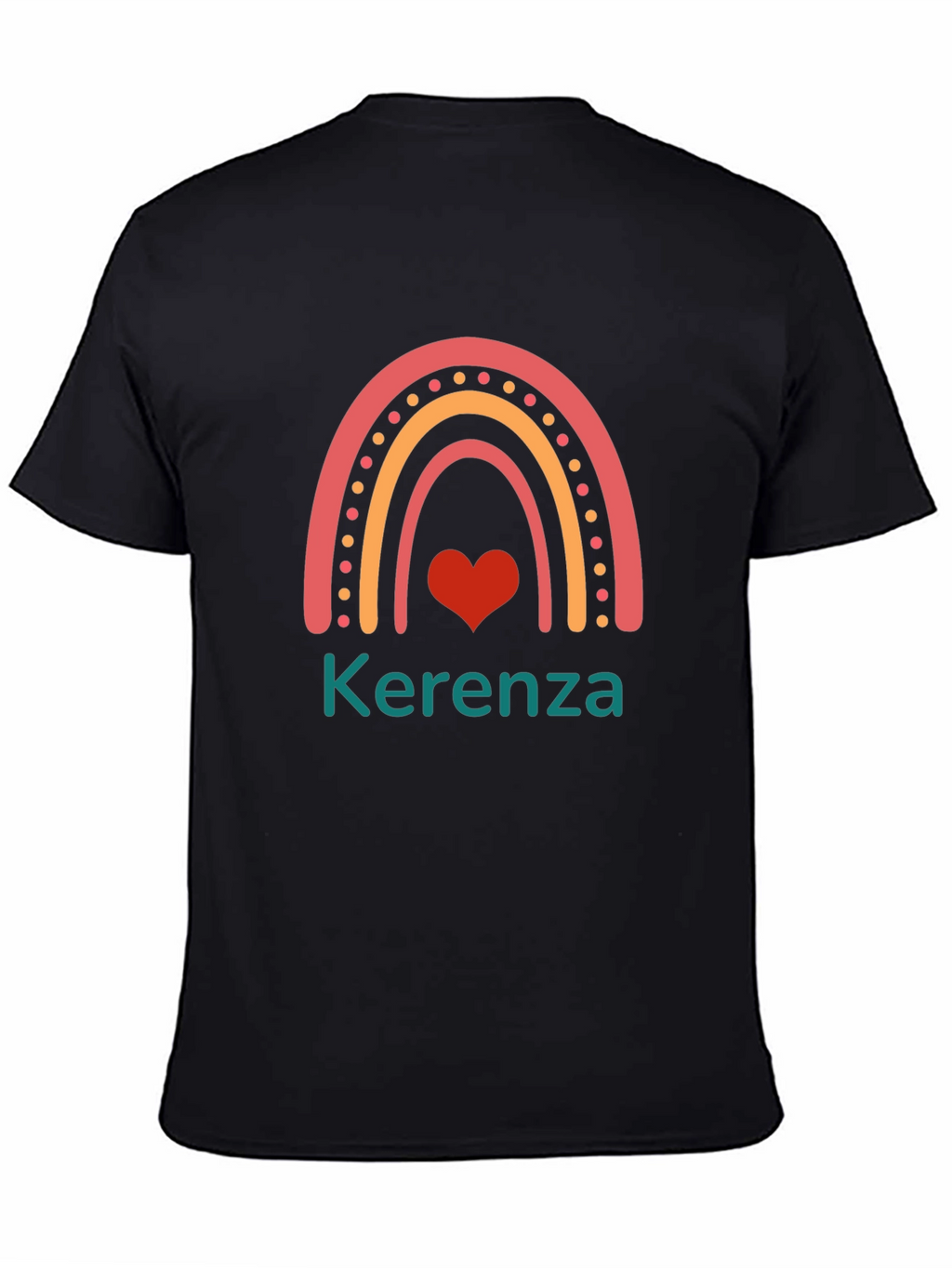 Cute Rainbow Heart Personalized Name T-Shirt