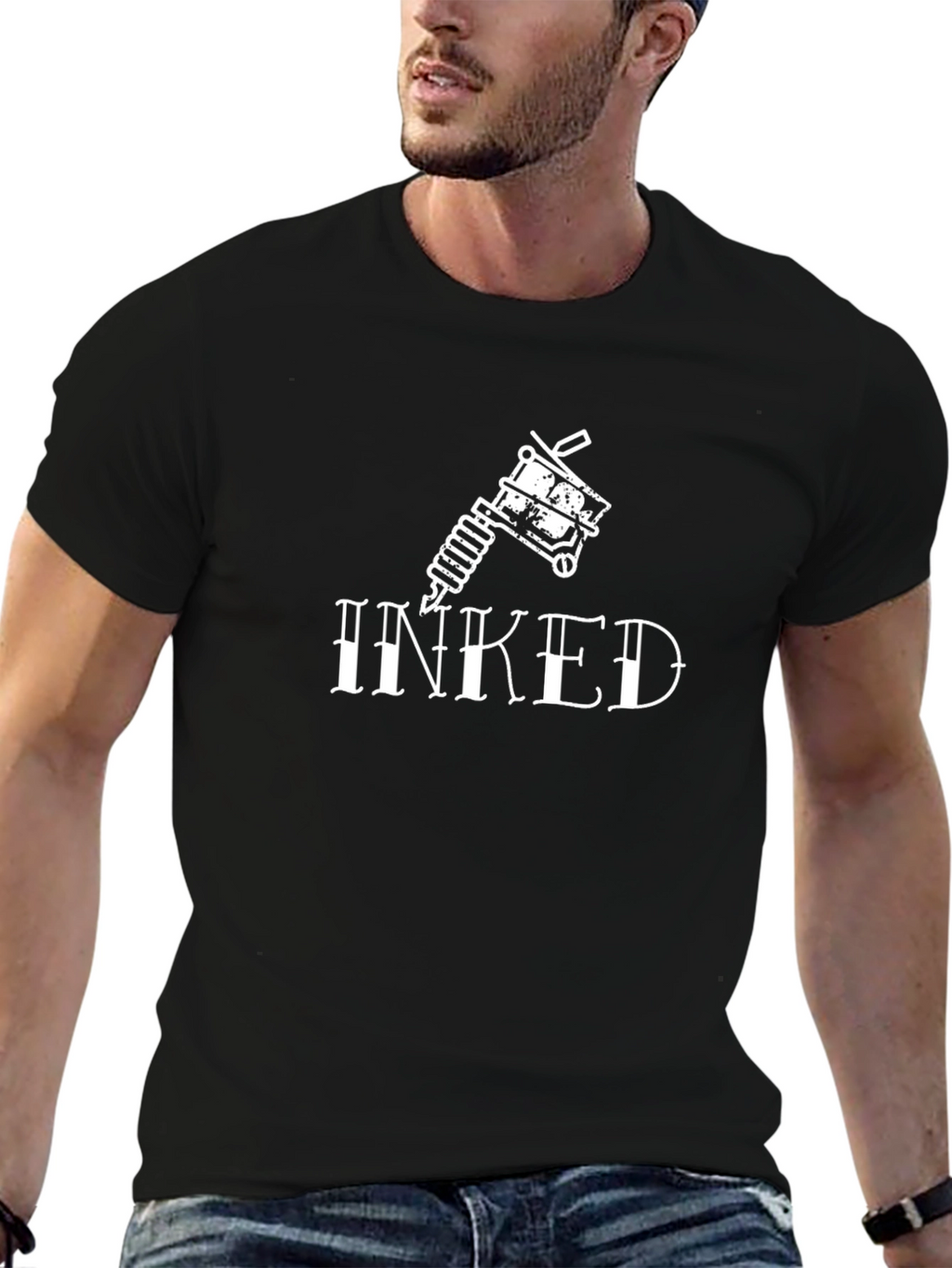 Inked Tattoo Graphic T-Shirt - Black